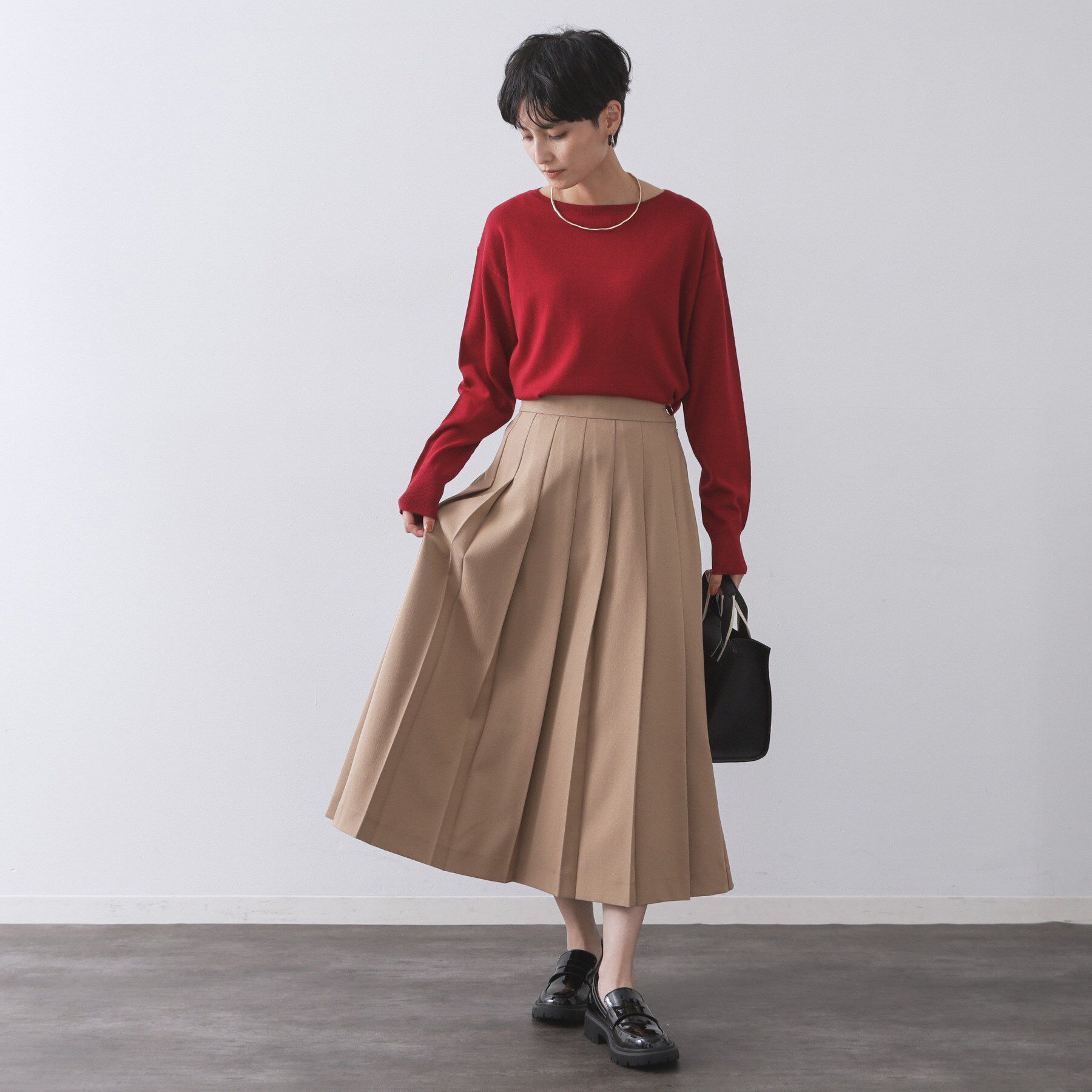 OPAQUE.CLIP「ボートネックニット/エクストラファインメリノウール【THEシリーズ/洗濯機OK】」|ニット・セーター|