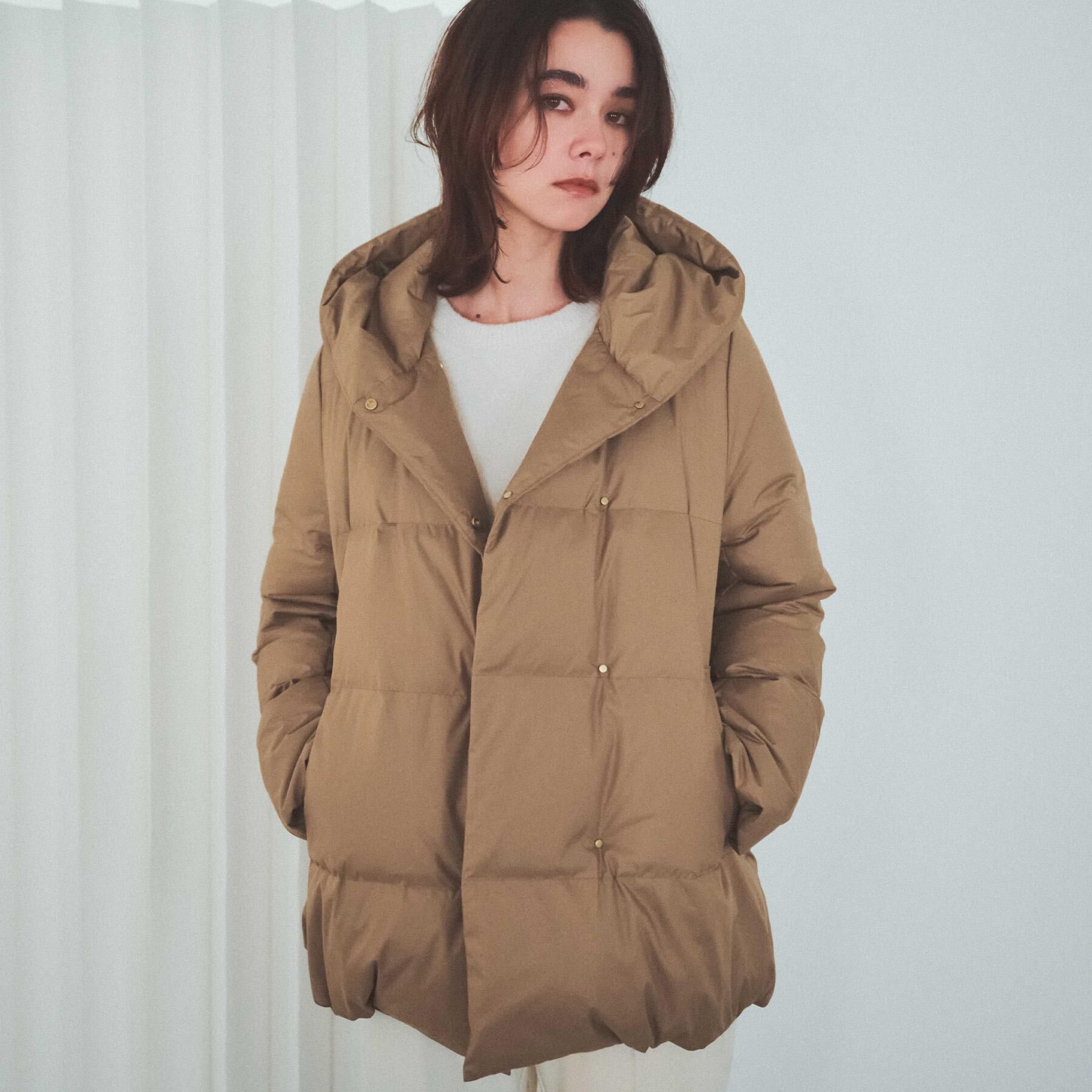 OPAQUE.CLIP「撥水フードミドルダウンコート【防風/抗菌防臭/洗濯機OK】《S～LL》」|ダウン|