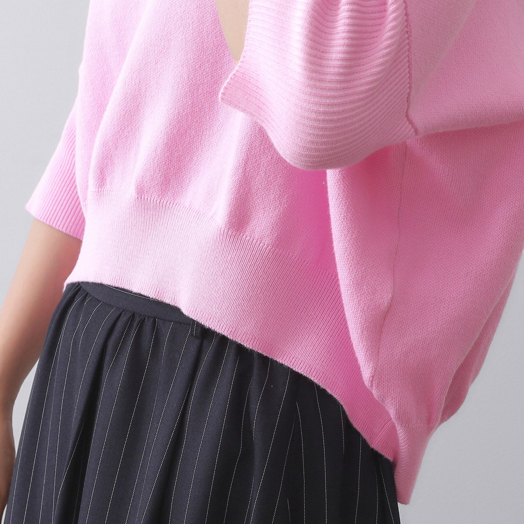 OPAQUE.CLIP「スウェットライクドルマンスリーブニット【洗濯機洗い可】」|ニット・セーター|