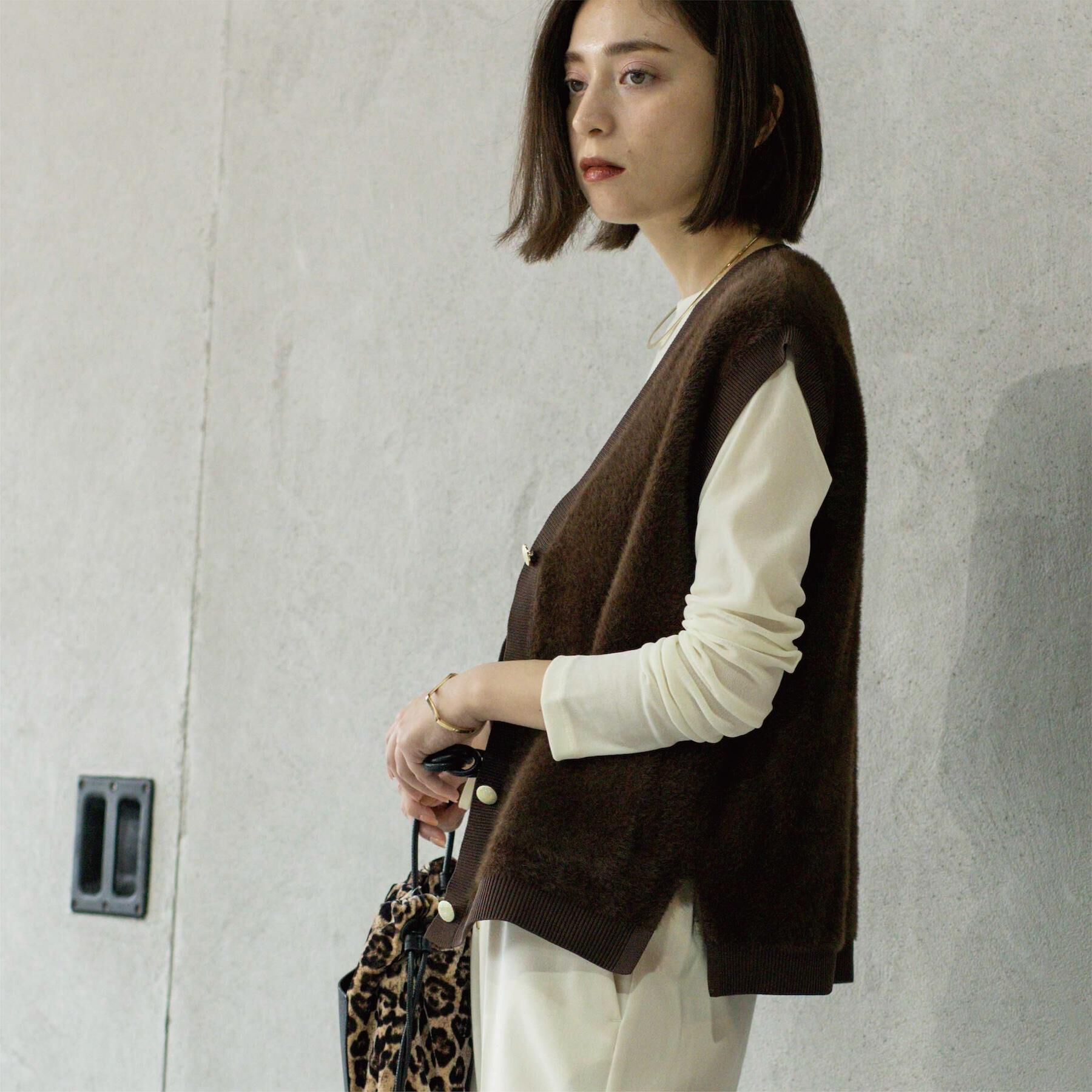 OPAQUE.CLIP「フェザーヤーンニットベスト【洗濯機OK/抗ピル】」|ニット・セーター|