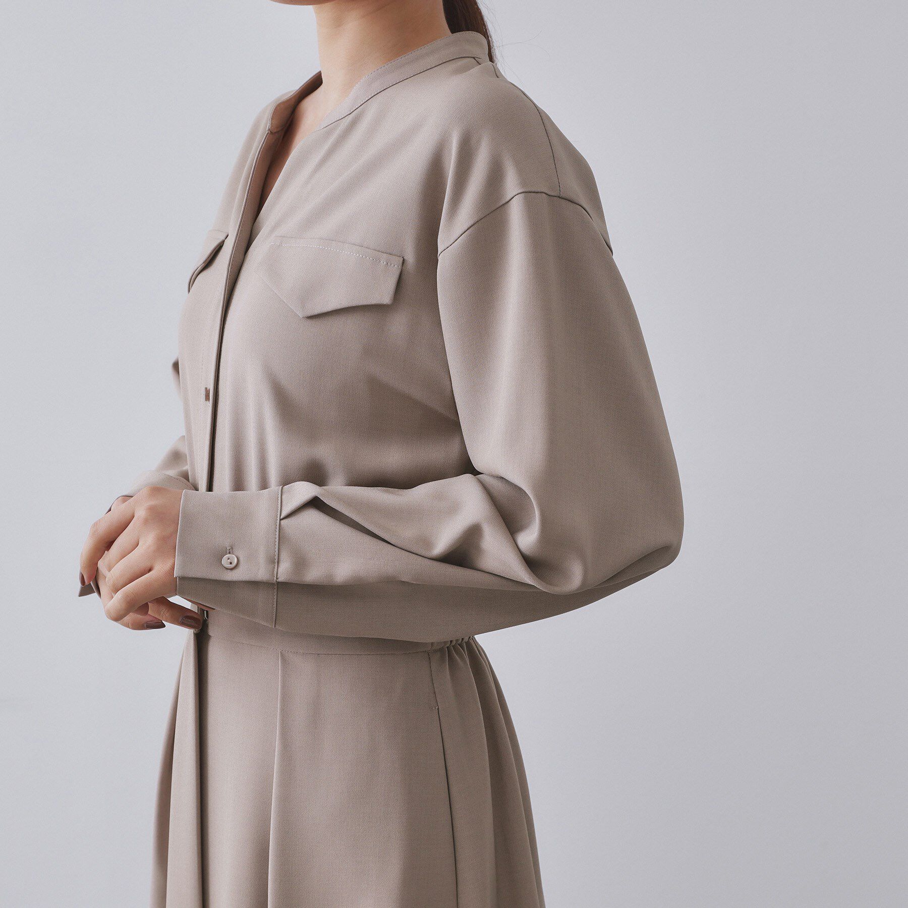 OPAQUE.CLIP「ウールライクフィット＆フレアワンピース【洗濯機OK】」|ワンピース|