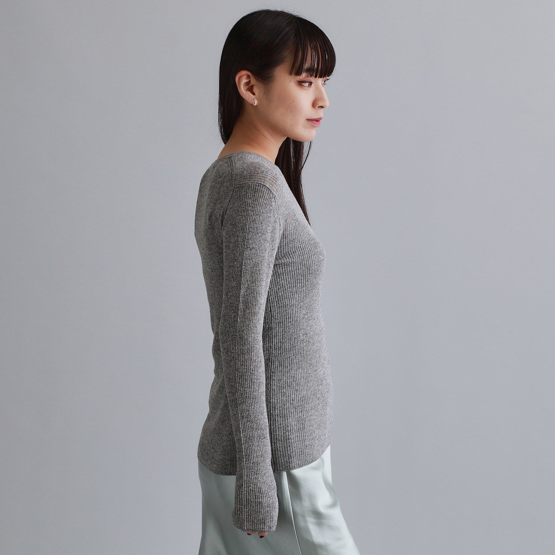 OPAQUE.CLIP「【es】ラメスパンコールリブニット【洗える】」|ニット・セーター|