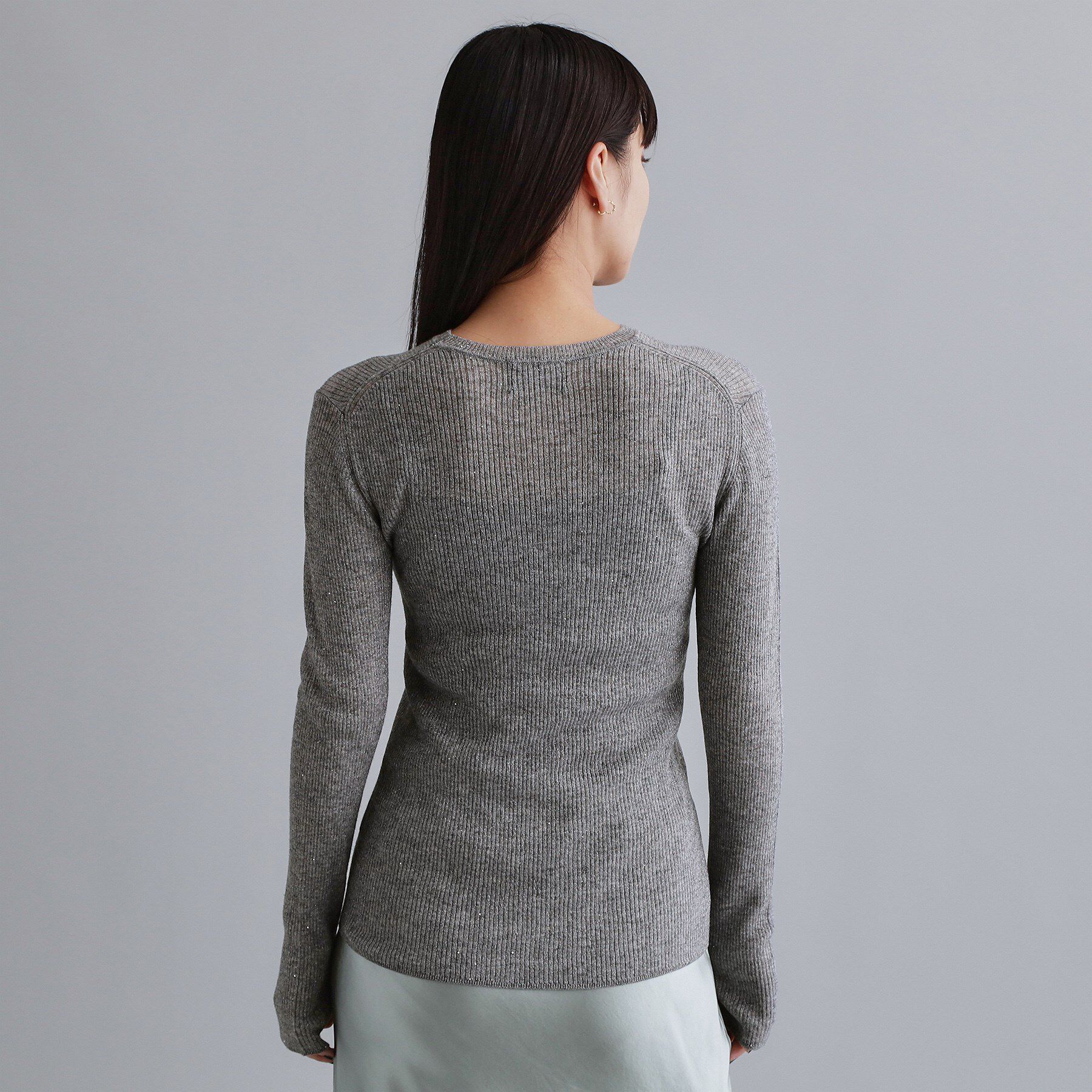 OPAQUE.CLIP「【es】ラメスパンコールリブニット【洗える】」|ニット・セーター|