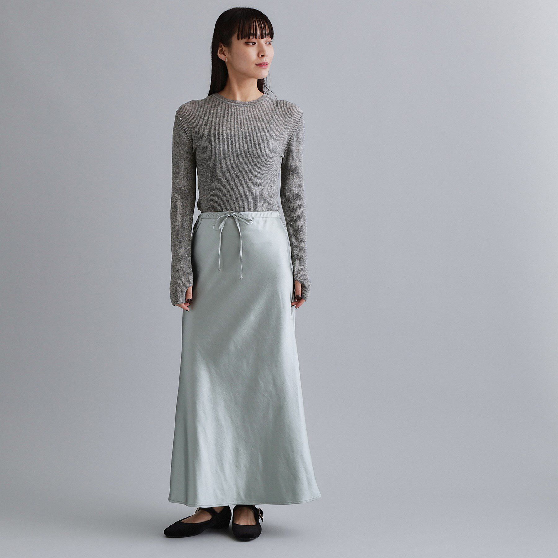 OPAQUE.CLIP「【es】ラメスパンコールリブニット【洗える】」|ニット・セーター|