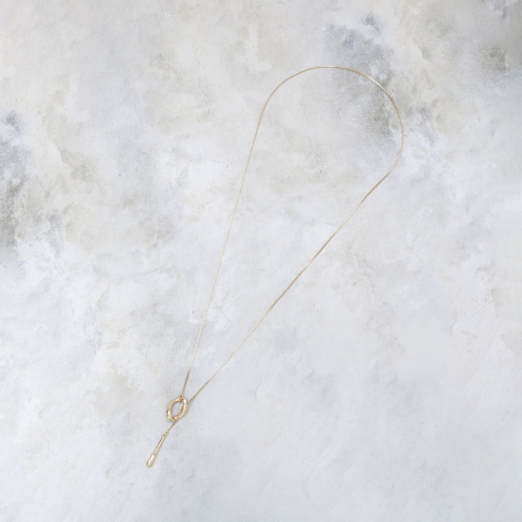 OPAQUE.CLIP「Y字リングしずくメタルネックレス」|ネックレス|