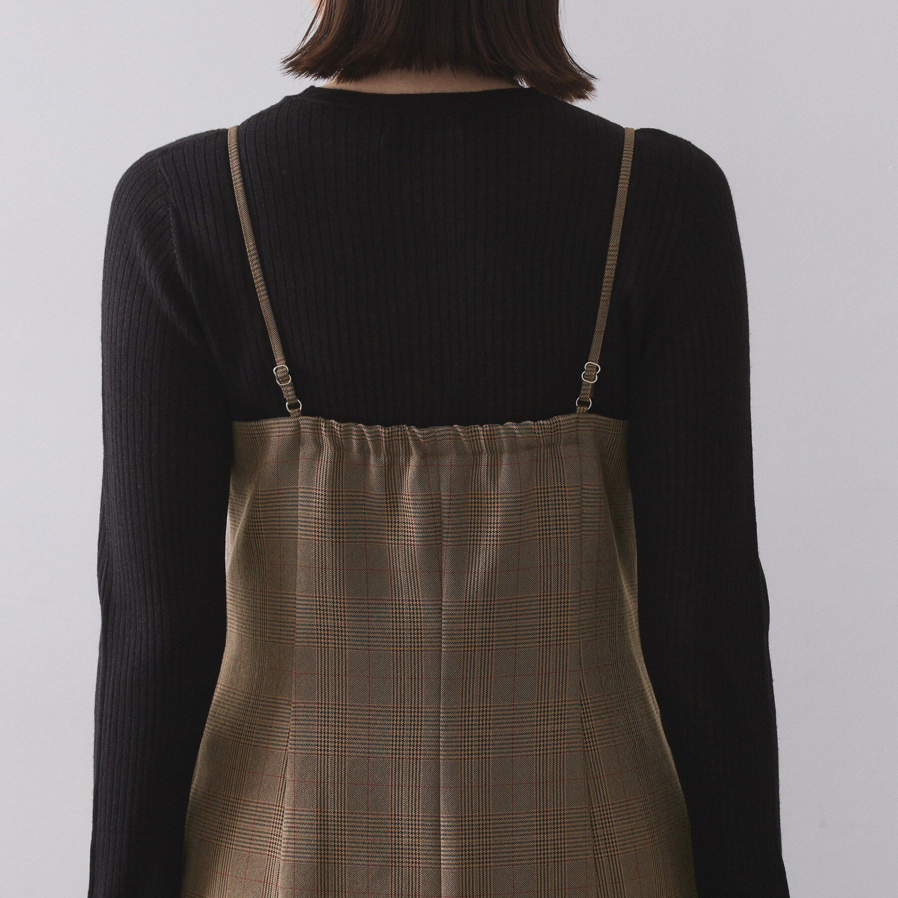 OPAQUE.CLIP「グレンチェックキャミワンピース/セットアップ対応可【洗濯機OK】」|ワンピース|