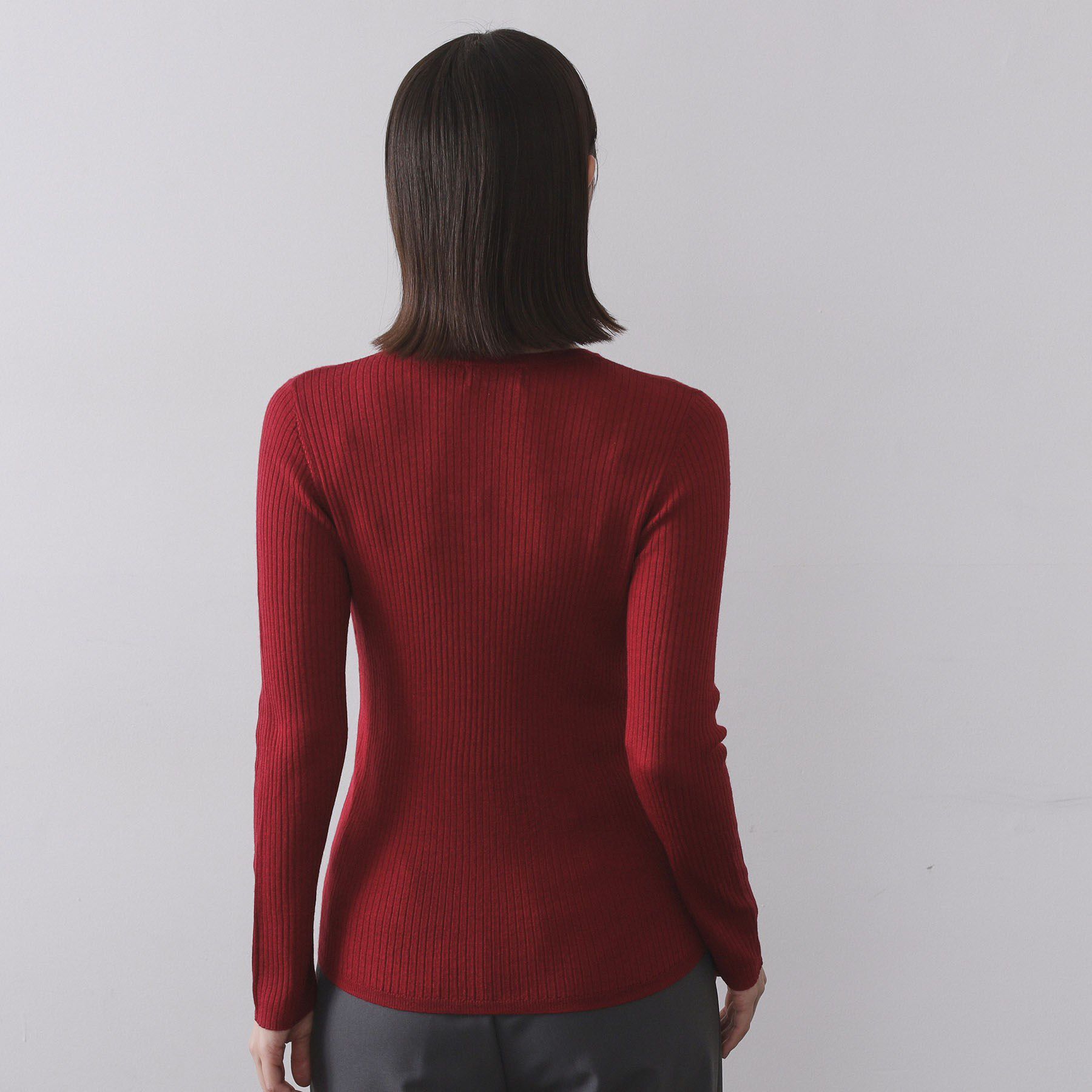 OPAQUE.CLIP「シアーリブニット【洗濯機OK】」|ニット・セーター|