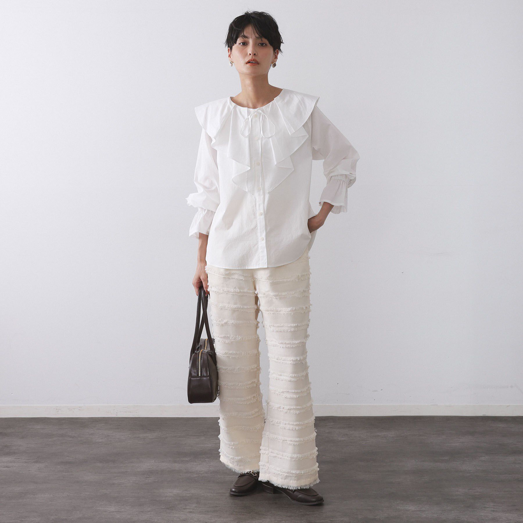 OPAQUE.CLIP「ラッフルフリルブラウス【洗濯機OK】」|シャツ・ブラウス|