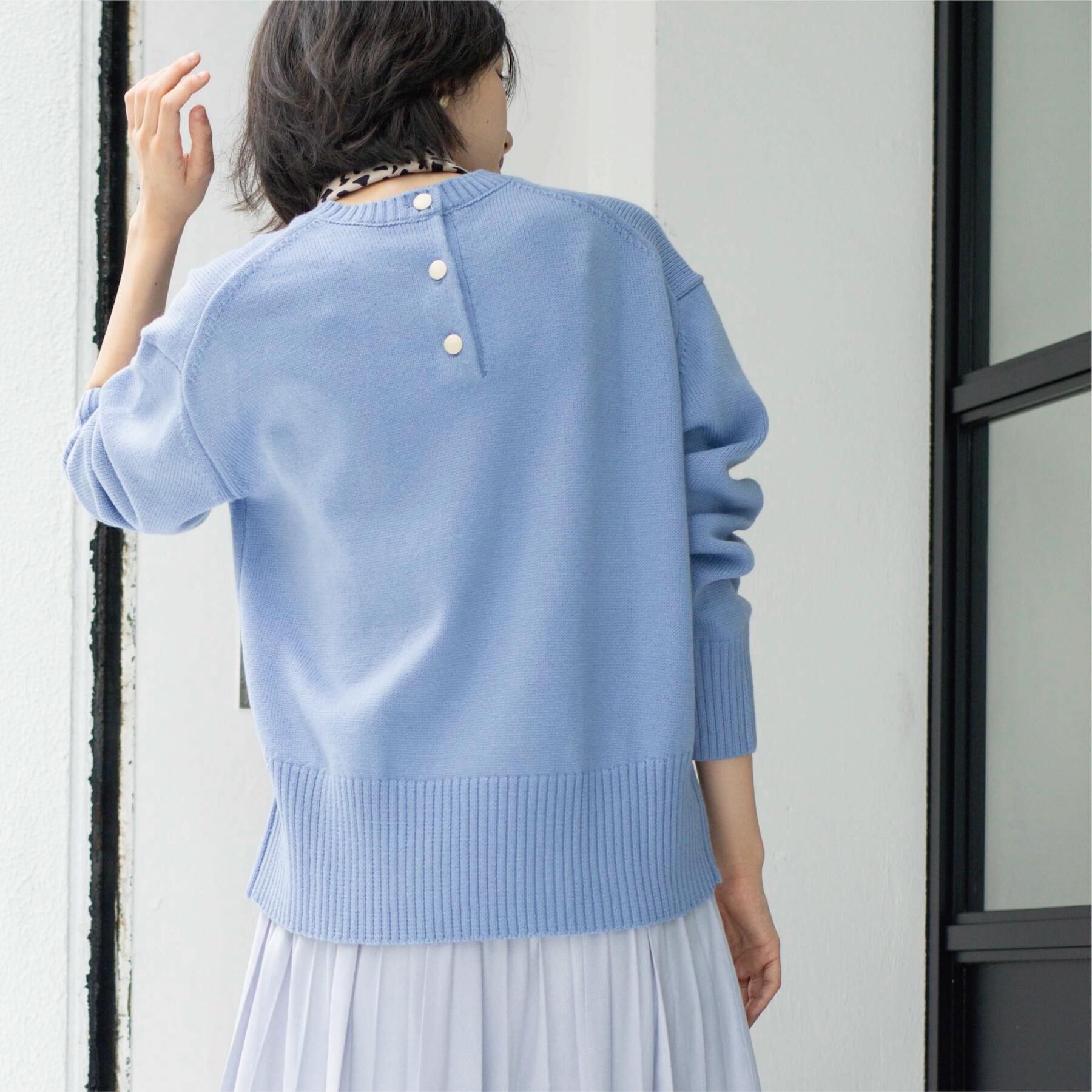 OPAQUE.CLIP「バックボタンリラクシーニット【洗濯機OK】」|ニット・セーター|