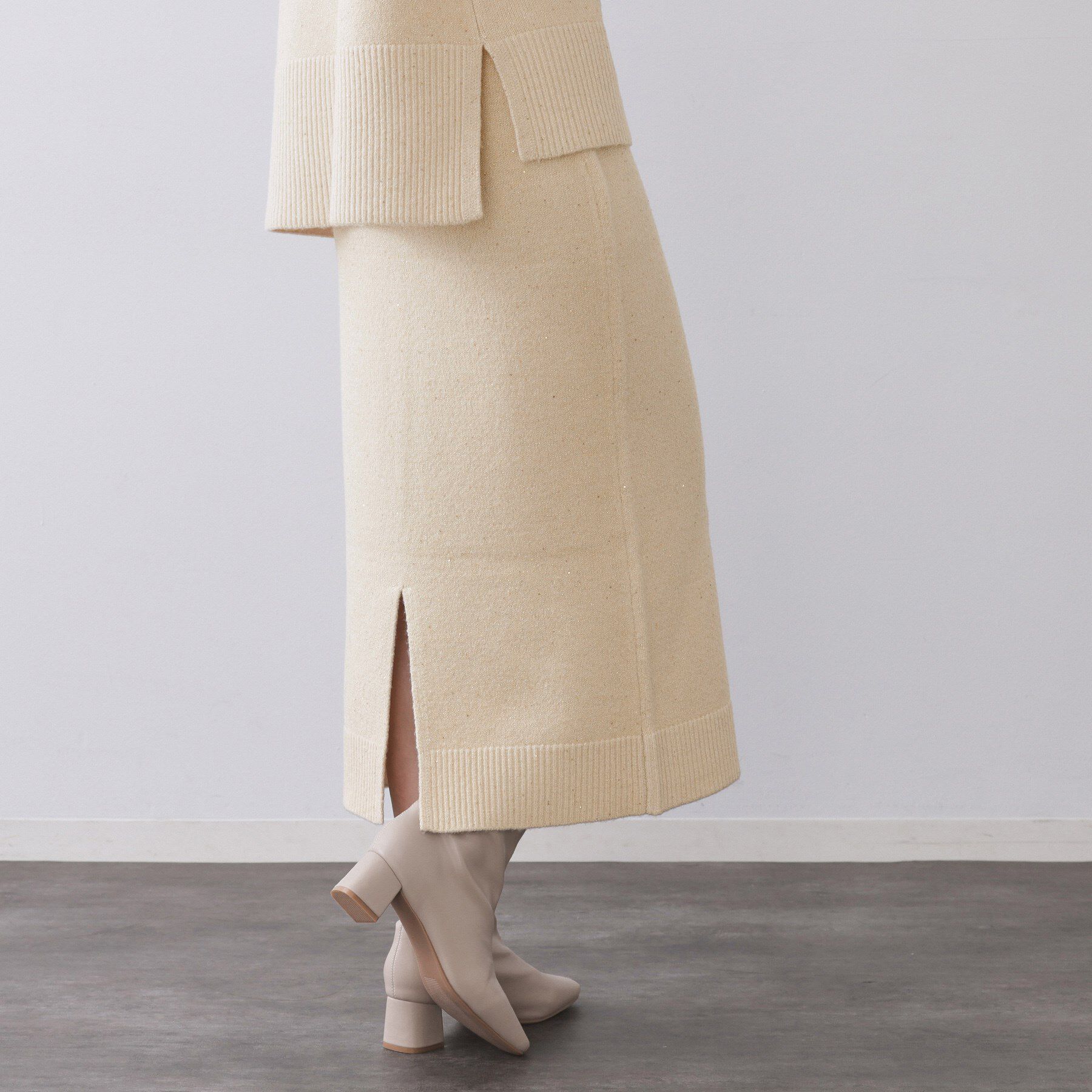 OPAQUE.CLIP「ラメスパンコールナロースカート/セットアップ対応可【洗濯機OK】」|スカート|
