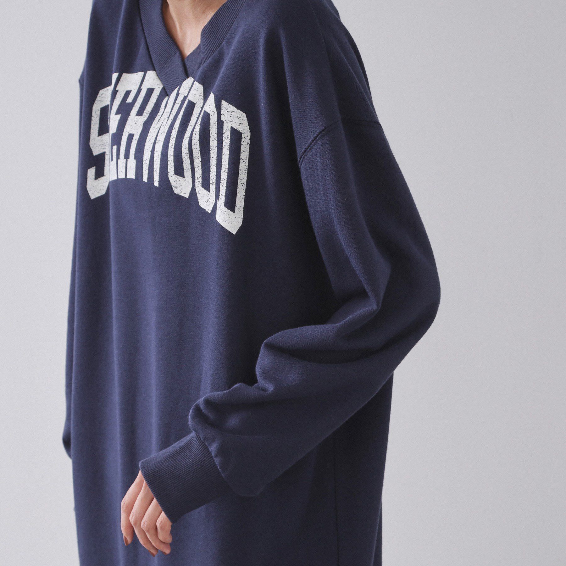 OPAQUE.CLIP「ロゴプリント裏毛ワンピース【洗濯機OK】」|ワンピース|