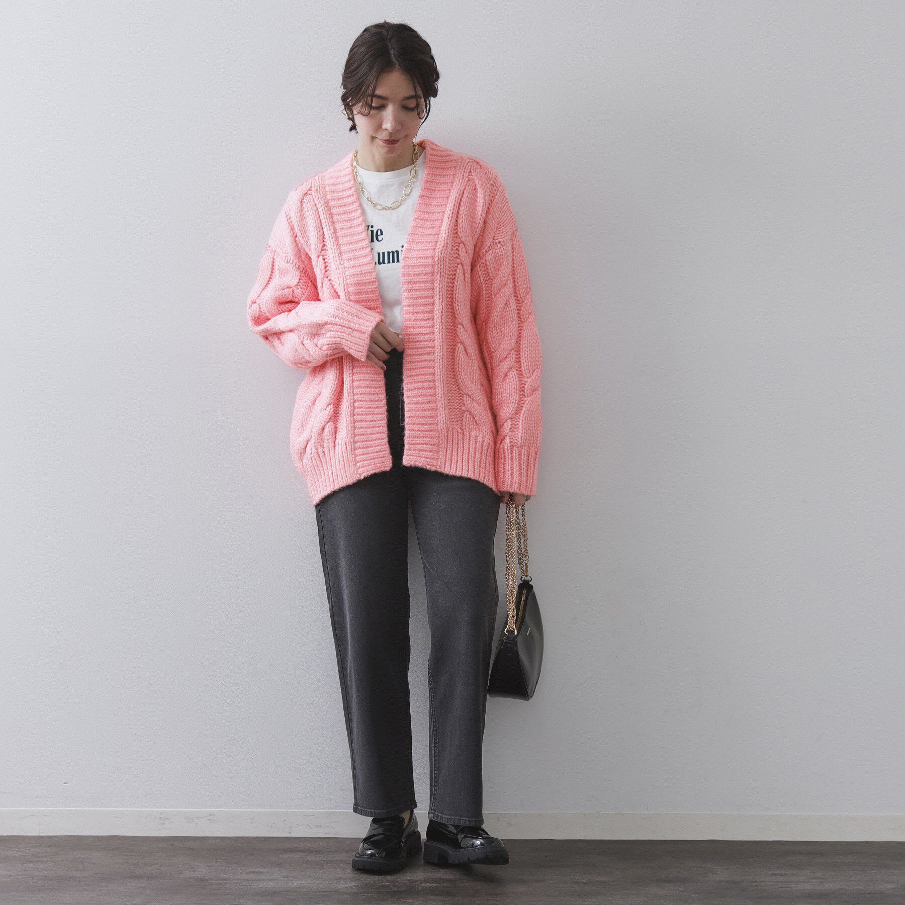 OPAQUE.CLIP「ケーブルローゲージニットカーディガン【洗濯機OK】」|カーディガン|