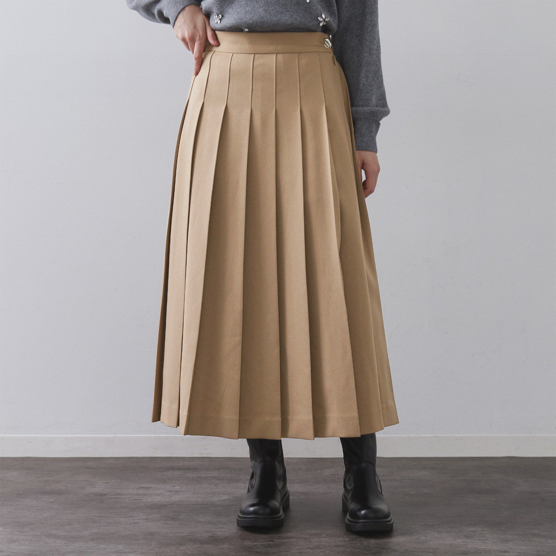 OPAQUE.CLIP「ワイドプリーツスカート【洗濯機OK】」|スカート|