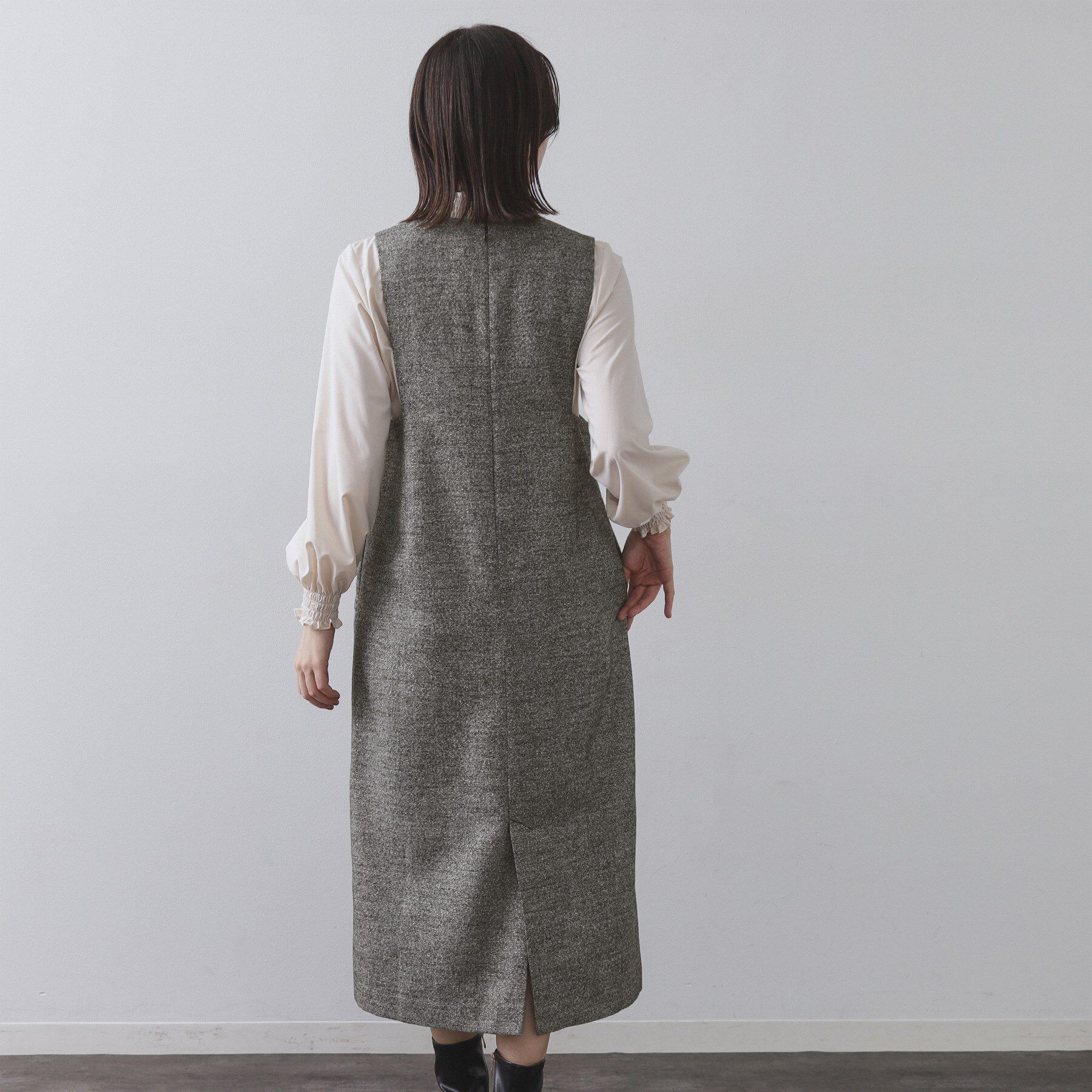 OPAQUE.CLIP「ラメツイードジャンスカ【洗濯機OK】」|ワンピース|