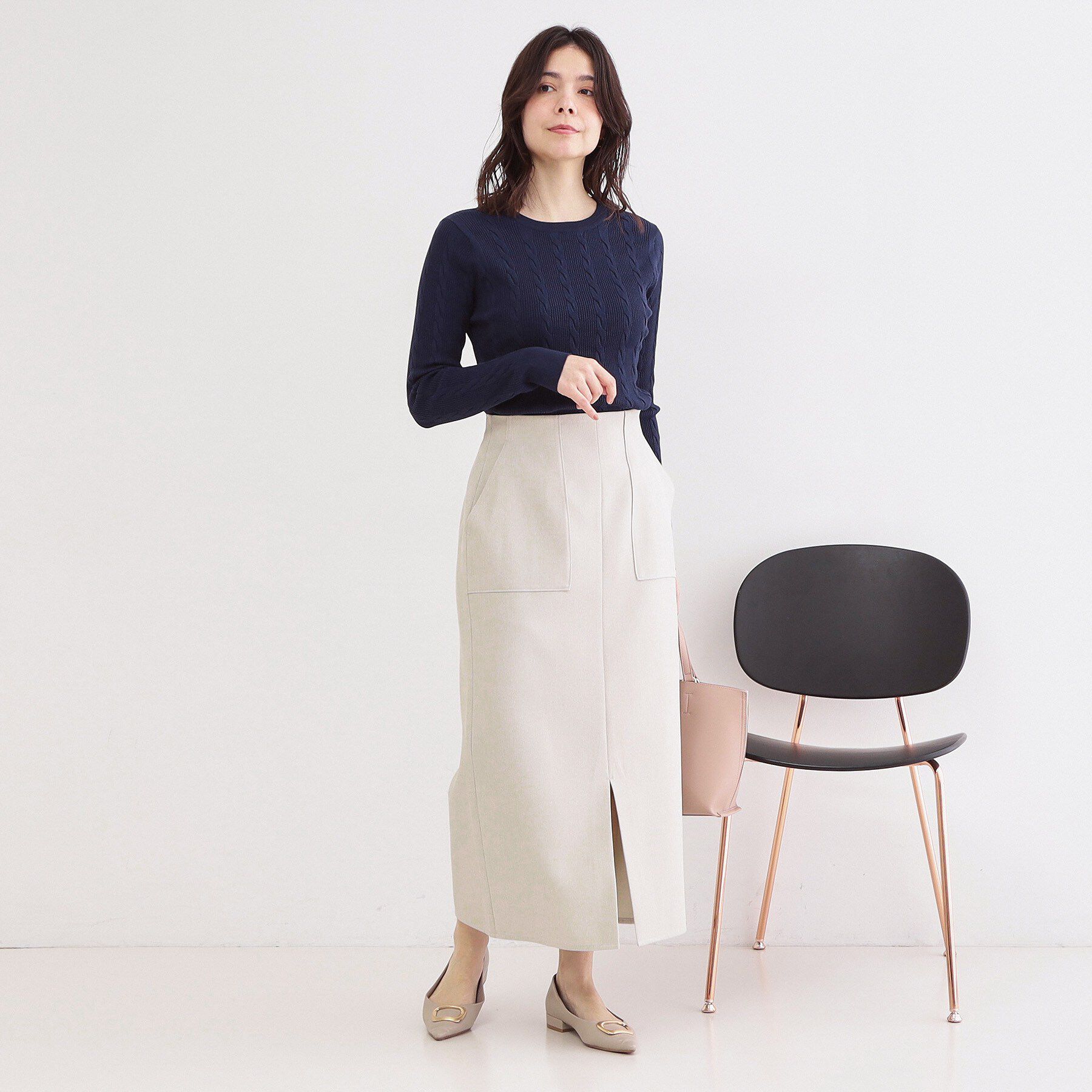 OPAQUE.CLIP「ストレッチダブルポケットタイトスカート【洗濯機OK】」|スカート|