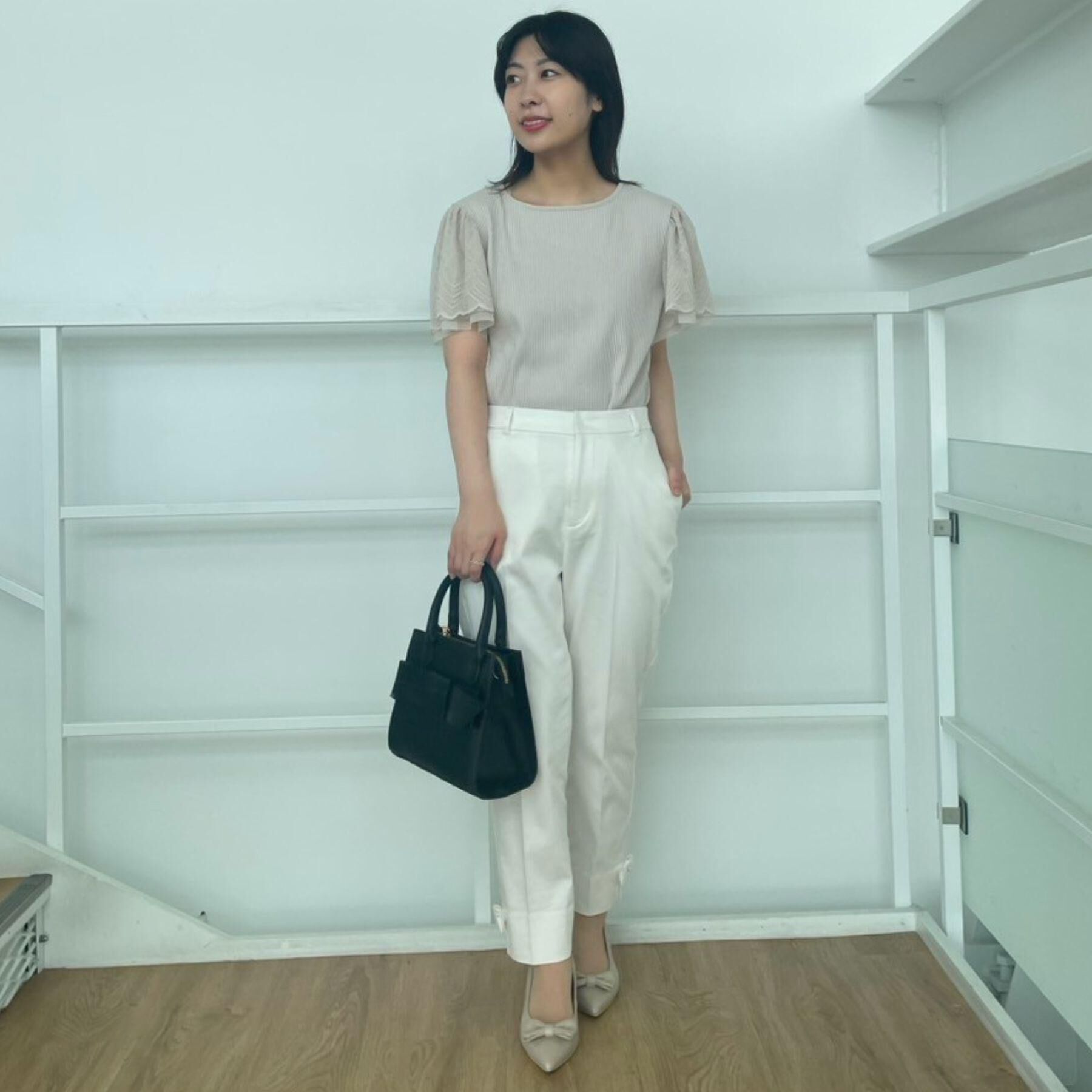 Couture broach「【二の腕カバー・通勤】レース袖テレコトップス」|Tシャツ・カットソー|