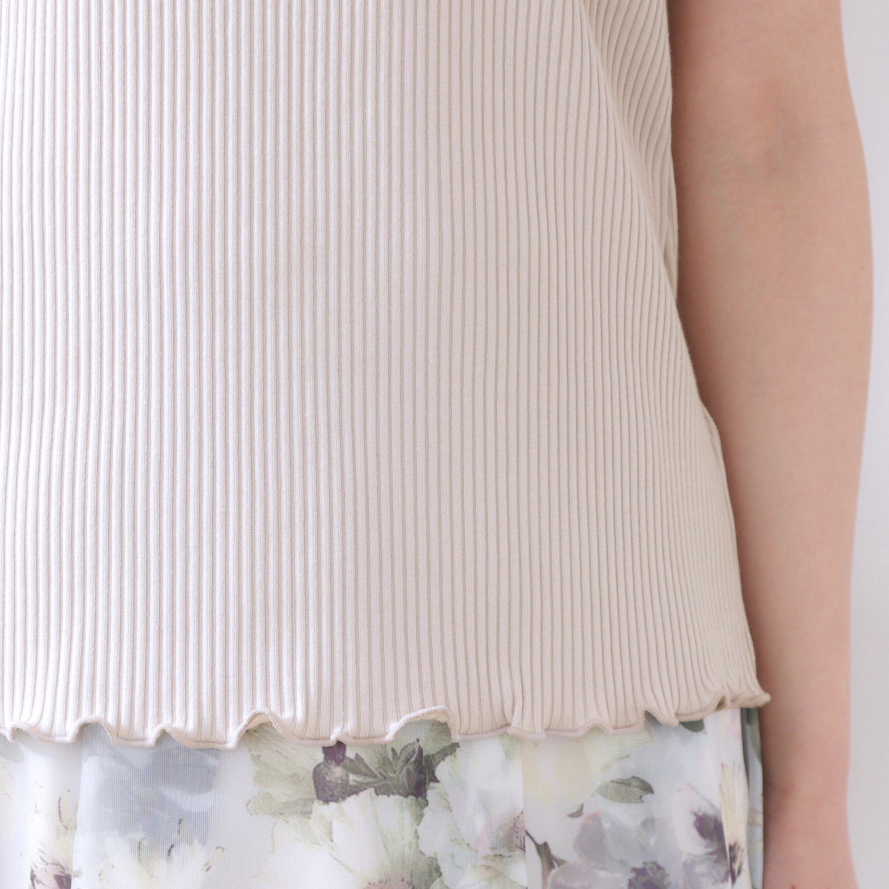 Couture broach「【二の腕カバー・通勤】レース袖テレコトップス」|Tシャツ・カットソー|