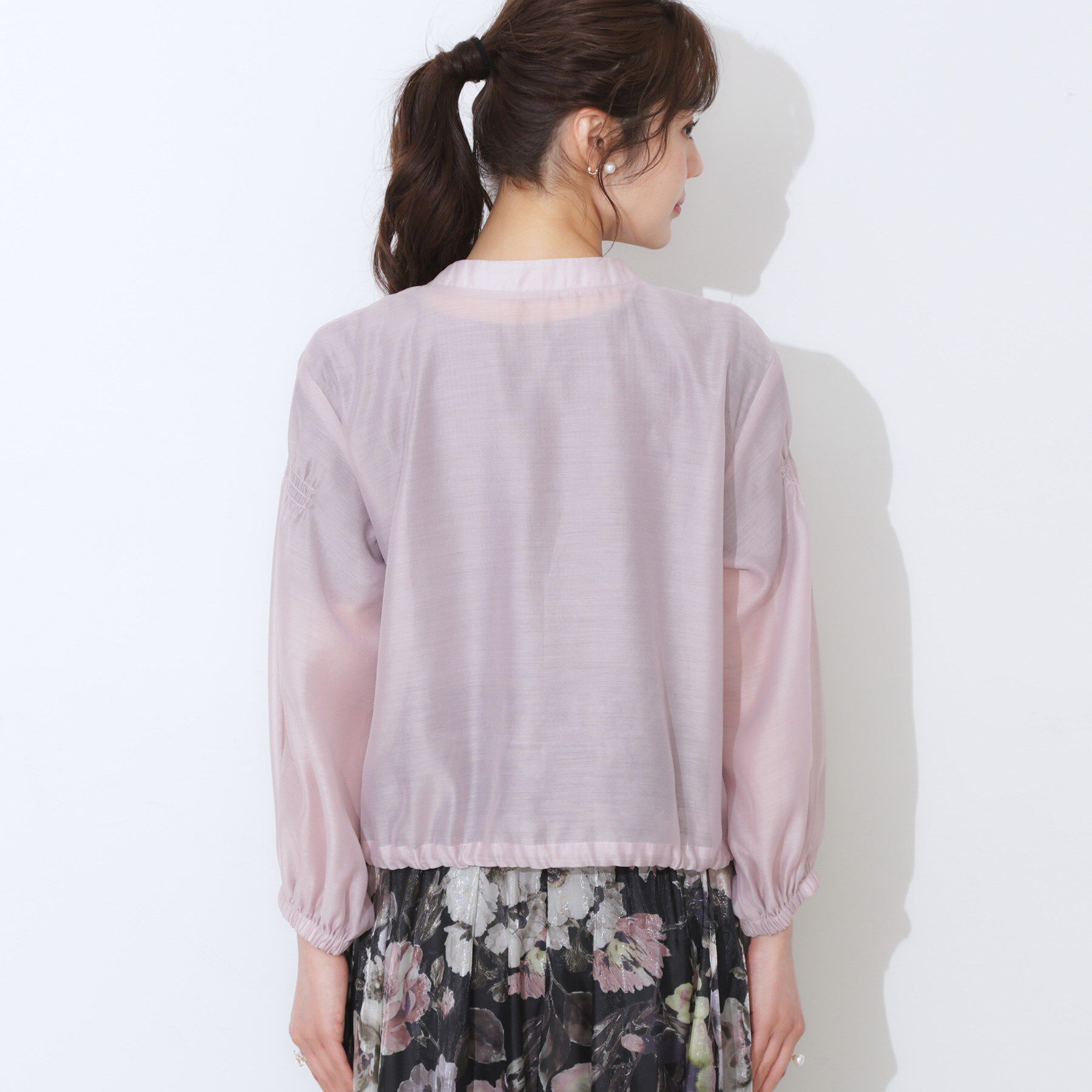 Couture broach「【マシンウォッシャブル・シアー】袖シャーリングシアーブルゾン」|ブルゾン・スタジャン|