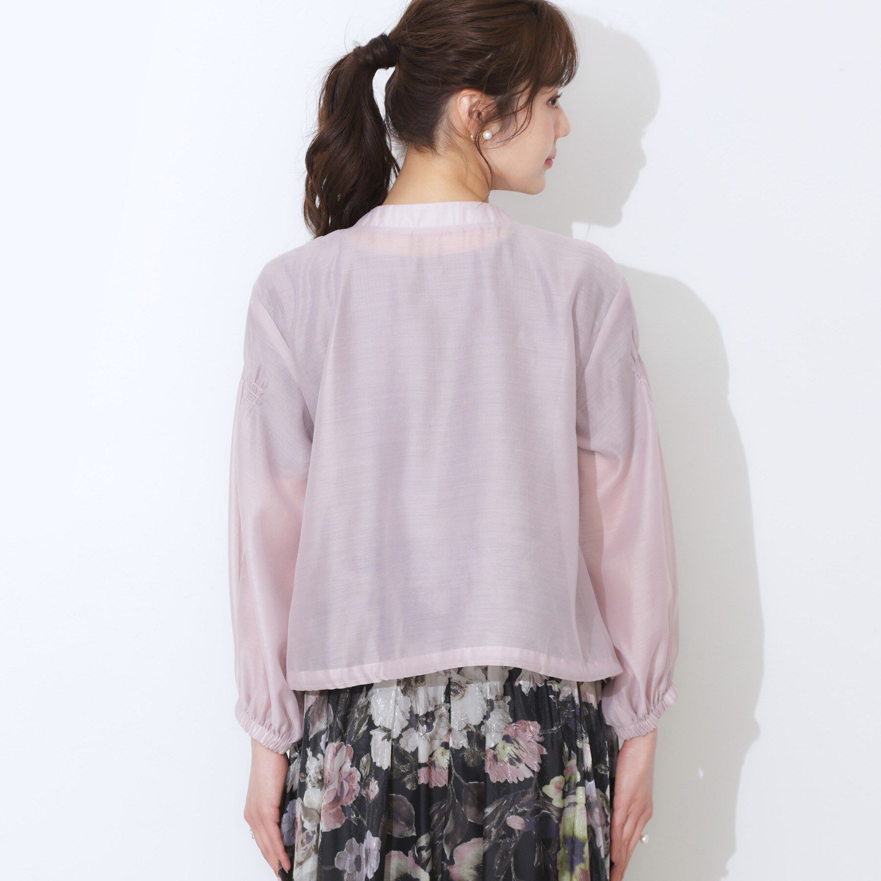 Couture broach「【マシンウォッシャブル・シアー】袖シャーリングシアーブルゾン」|ブルゾン・スタジャン|