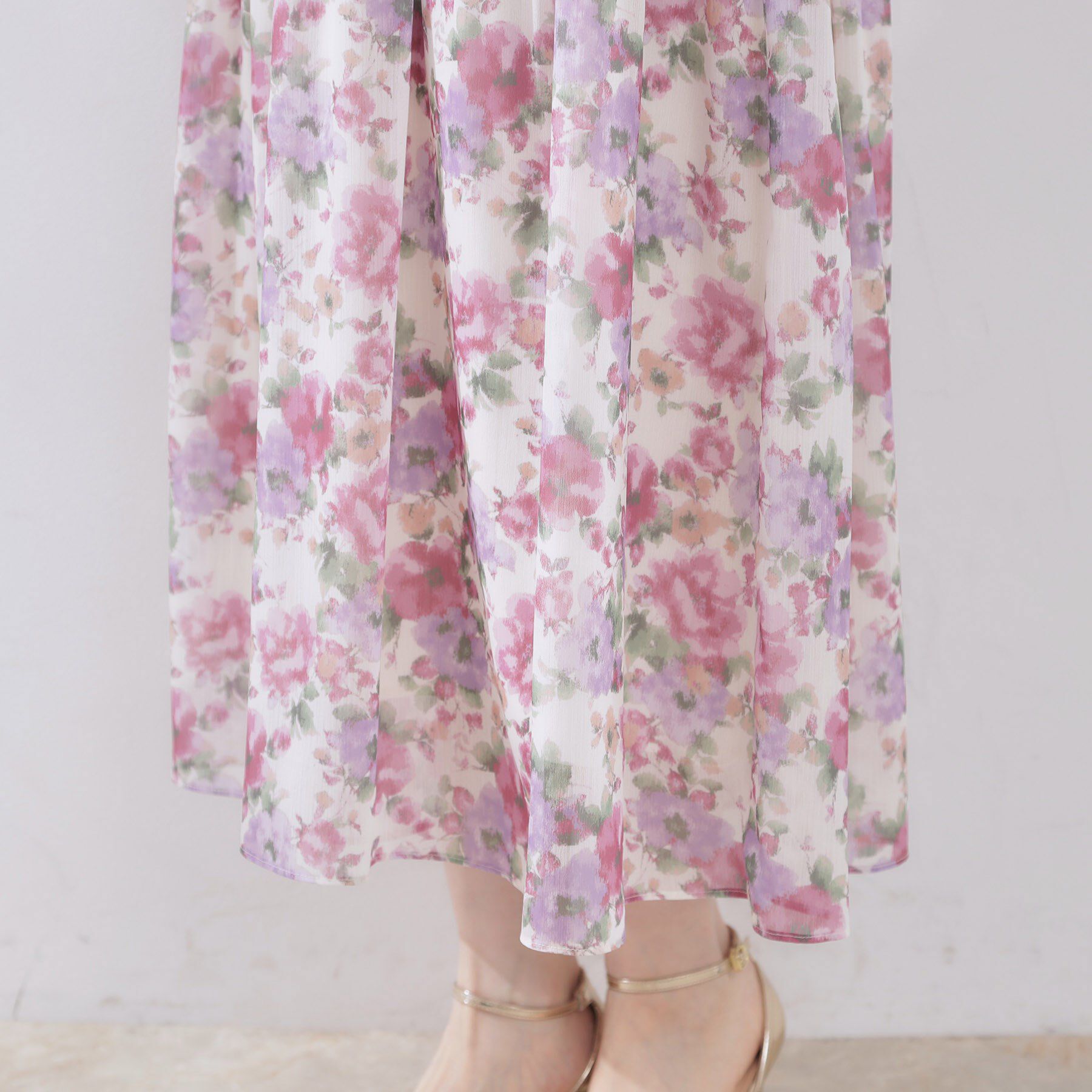 Couture broach「【一枚で着映える・大人可愛い】かすれプリント楊柳ワンピース」|ワンピース|