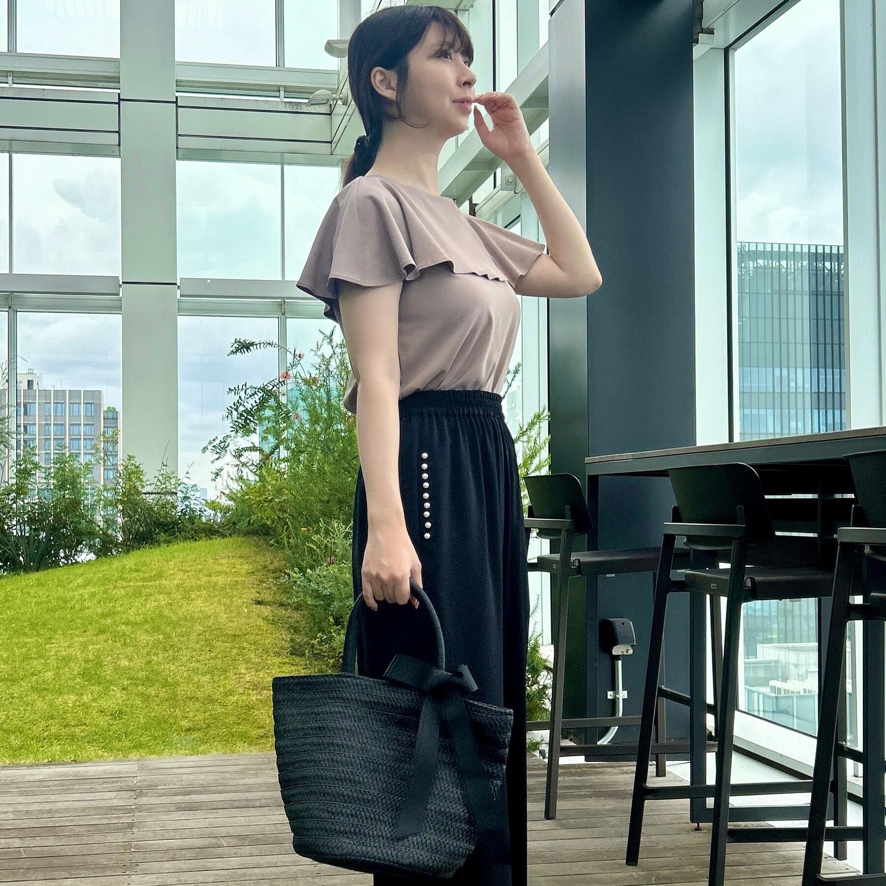 Couture broach「【マルチデザイン・楽ちん】フェイクパール リラックスワイドパンツ」|その他|