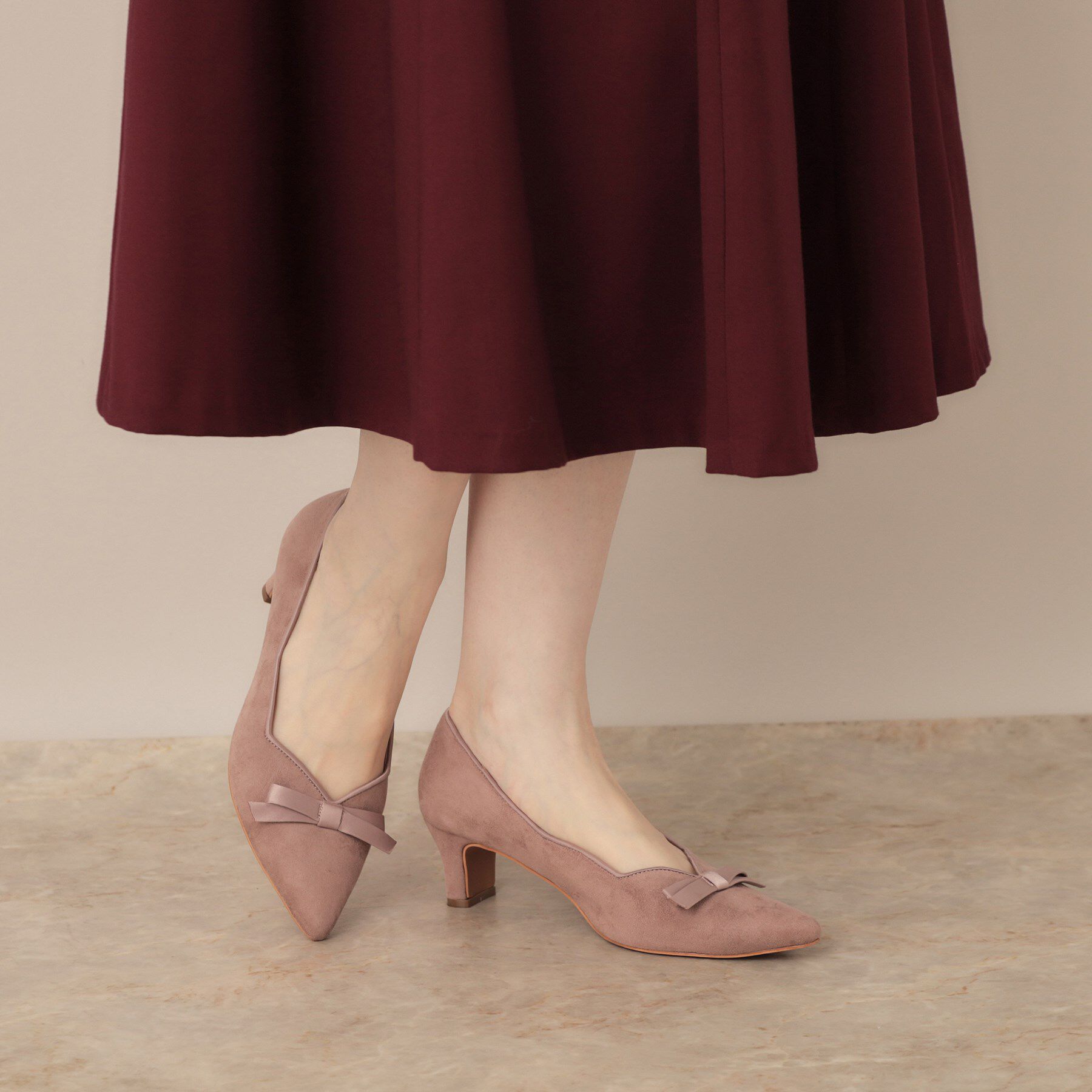 Couture broach「カットパイピングリボンパンプス」|パンプス|