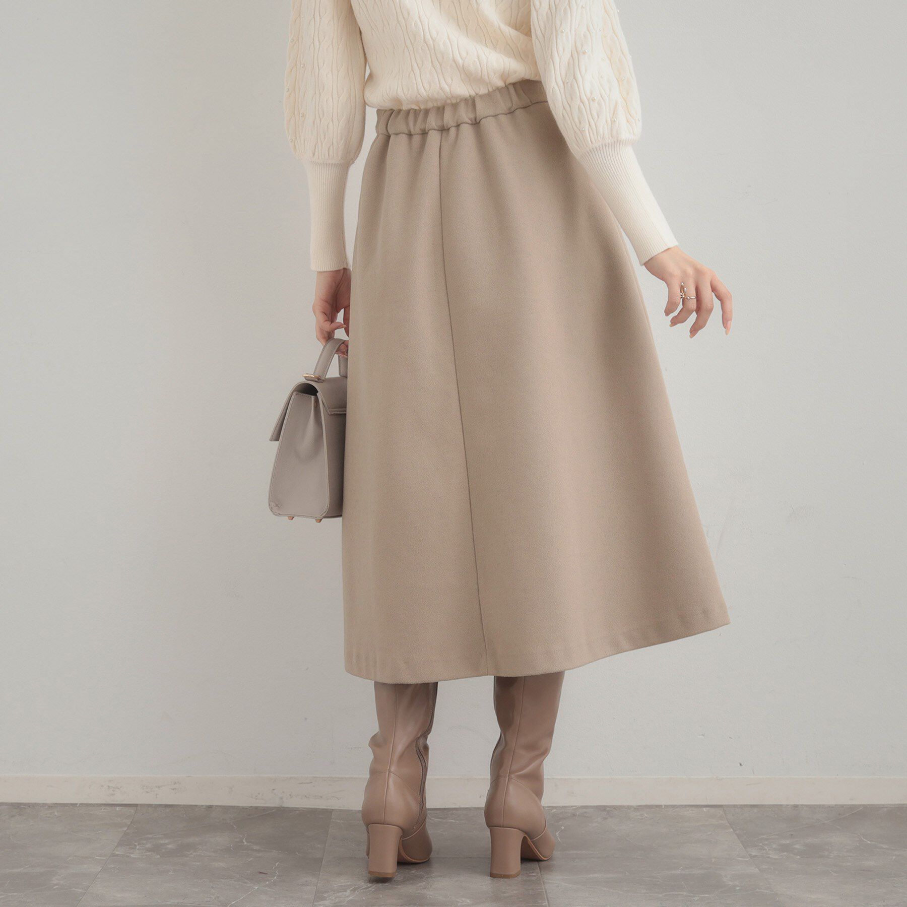 Couture broach「【通勤/金ボタン】フェイクウール ポンチスカート」|スカート|