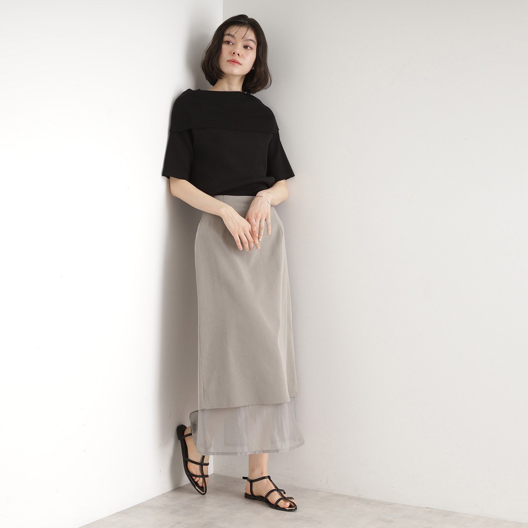 THE SHOP TK「裾シアーナロースカート【洗える】」|スカート|