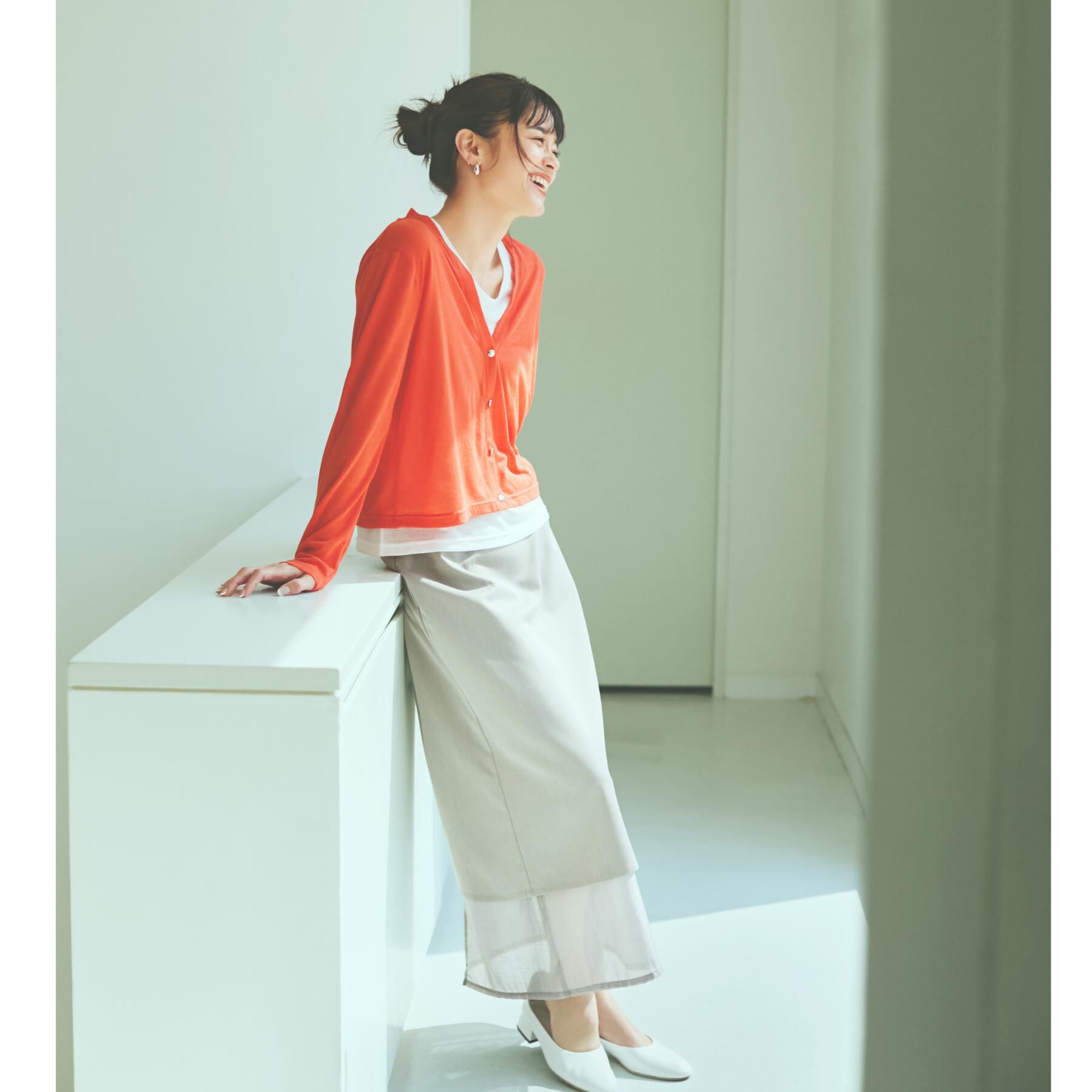 THE SHOP TK「シアーカーデ＆タンクトップ【セットアイテム/洗える】」|カーディガン|