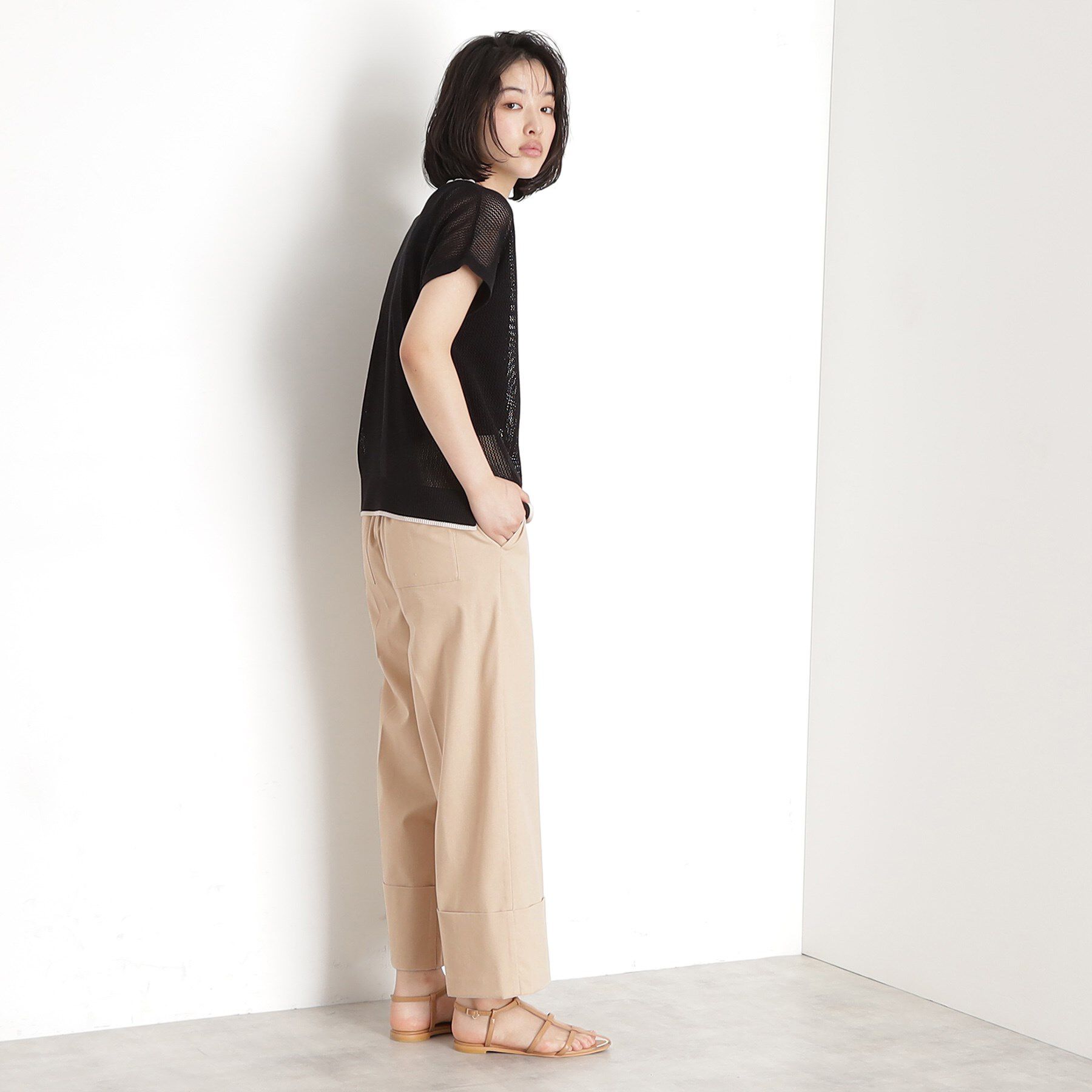 THE SHOP TK「麻混ワイドパンツ【洗える】」|その他|