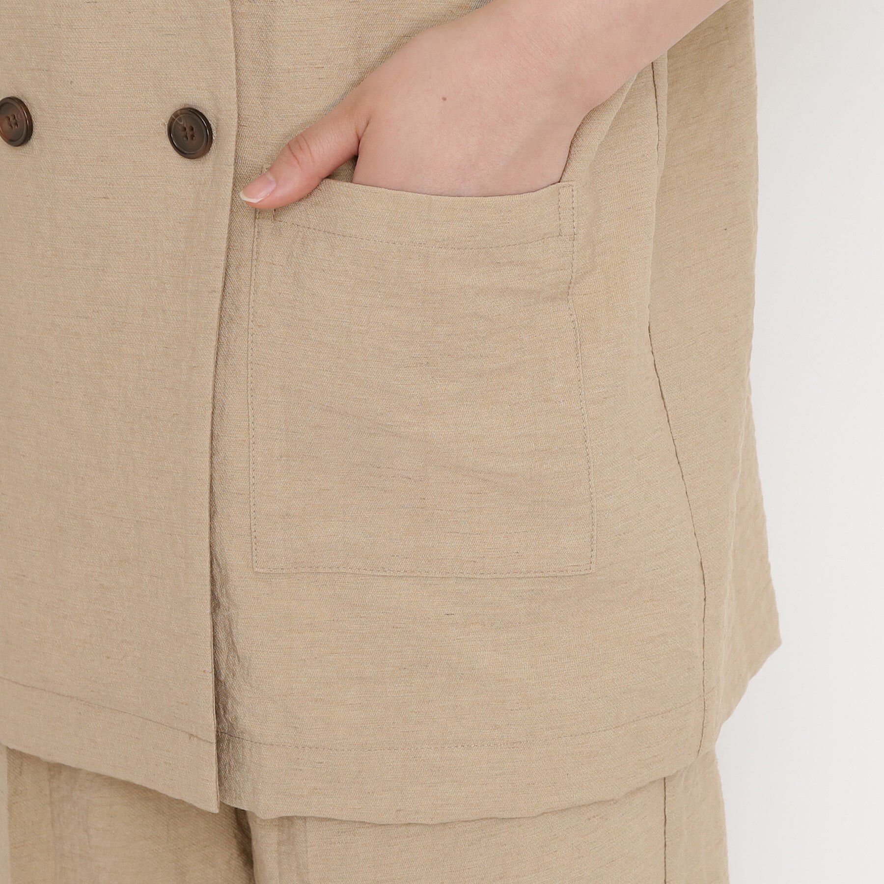 THE SHOP TK「リネン混半袖テーラージャケット【洗える/セットアップ可】」|テーラードジャケット|