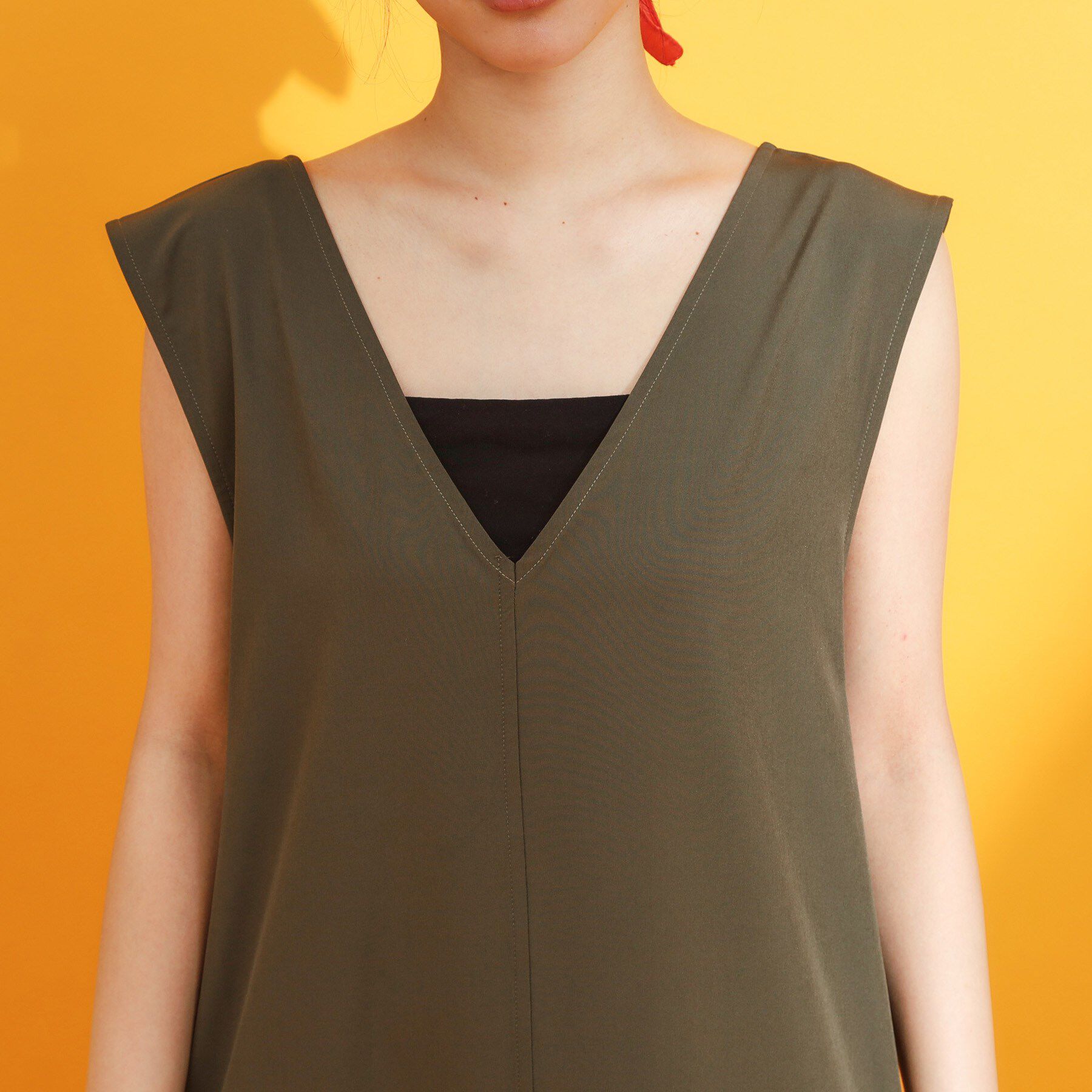 THE SHOP TK「【mizugiwa/ラッシュガード】Vネックジャンスカ/セットアップ可/接触冷感/UVケア/洗濯機O」|ワンピース|