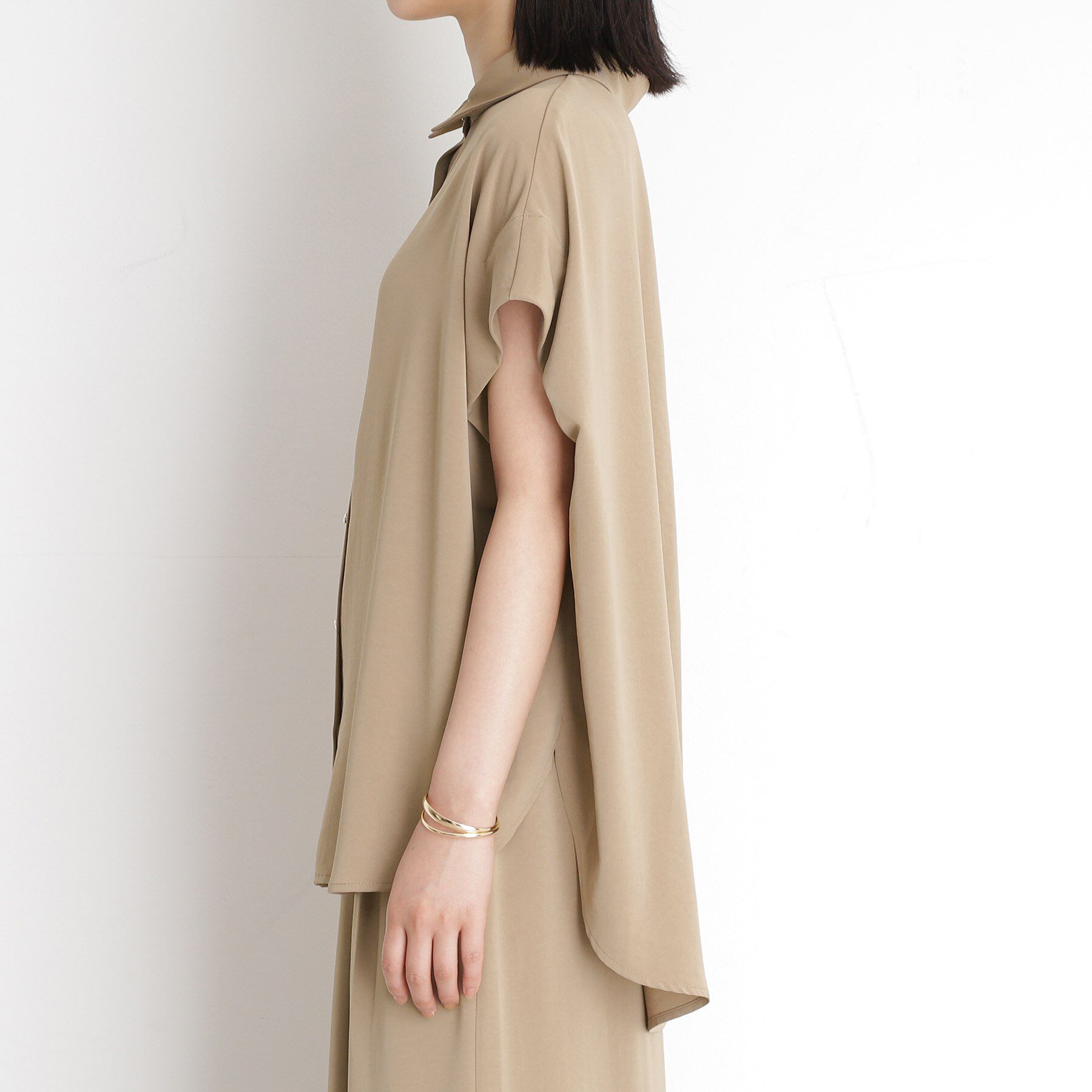 THE SHOP TK「コットンライクブラウス【接触冷感/洗濯機OK/UV/セットアップ可】」|シャツ・ブラウス|