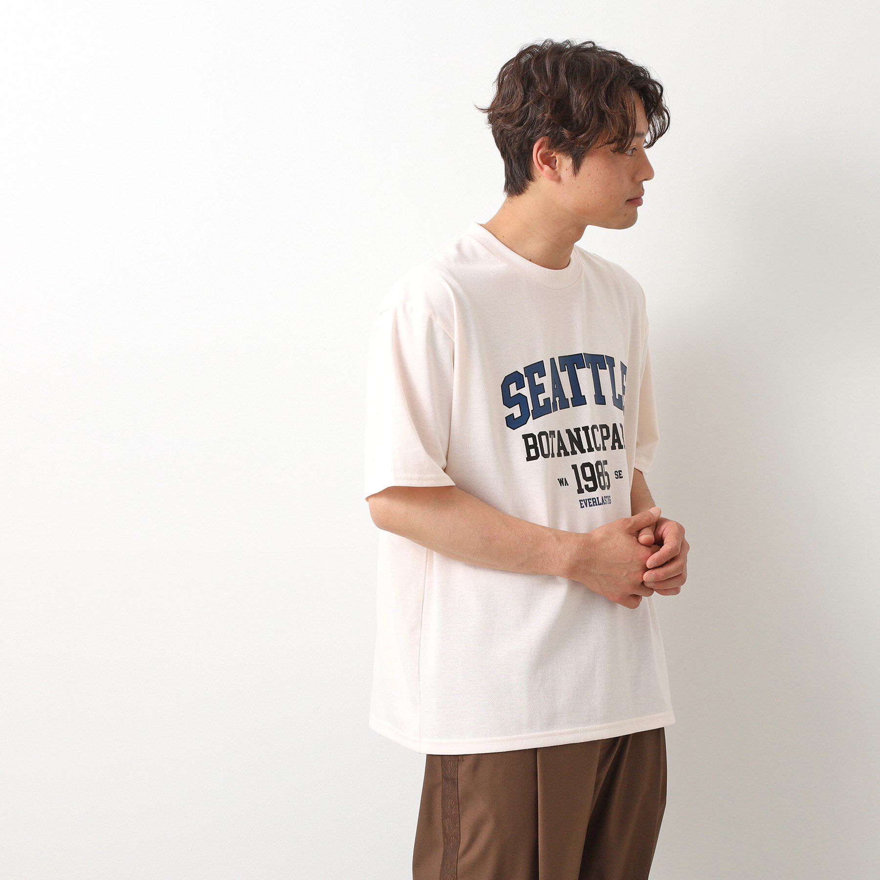 THE SHOP TK「カレッジロゴ半袖Tシャツ /親子リンク/洗濯機OK」|Tシャツ・カットソー|