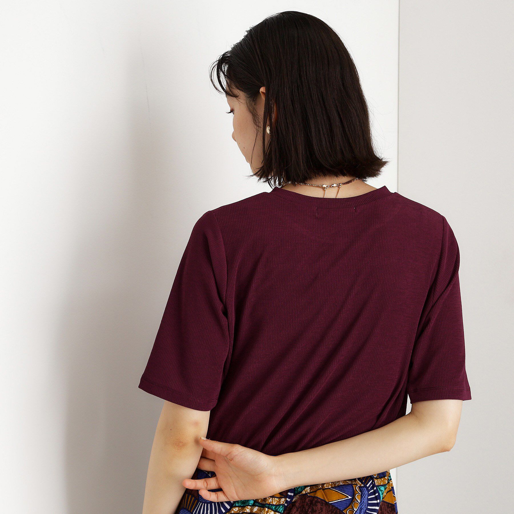 THE SHOP TK「5分袖シアーTシャツ【二の腕カバー/洗濯機OK】」|Tシャツ・カットソー|