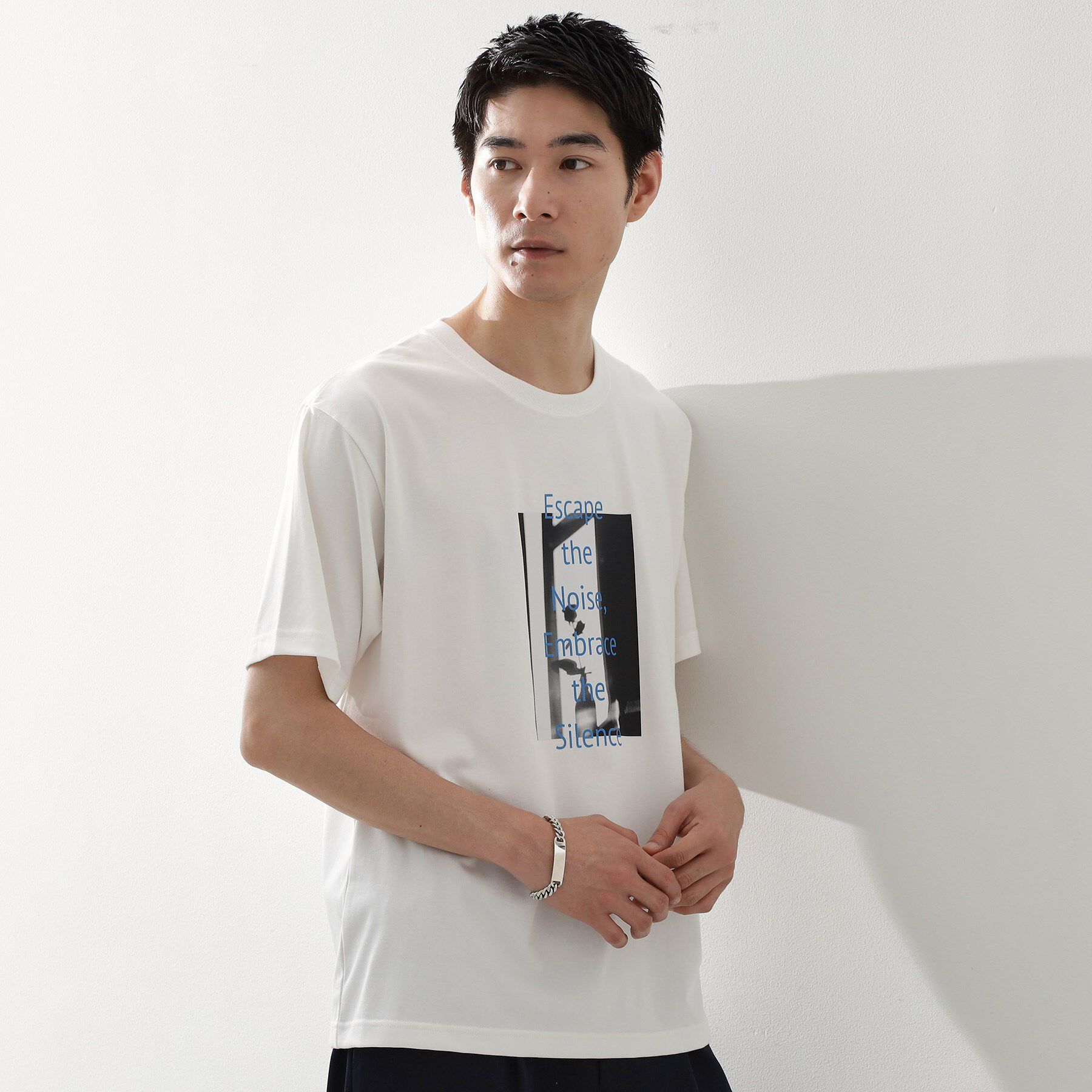 THE SHOP TK「リサイクルアート半袖Tシャツ【接触冷感/洗濯機OK】」|Tシャツ・カットソー|オフホワイト(003