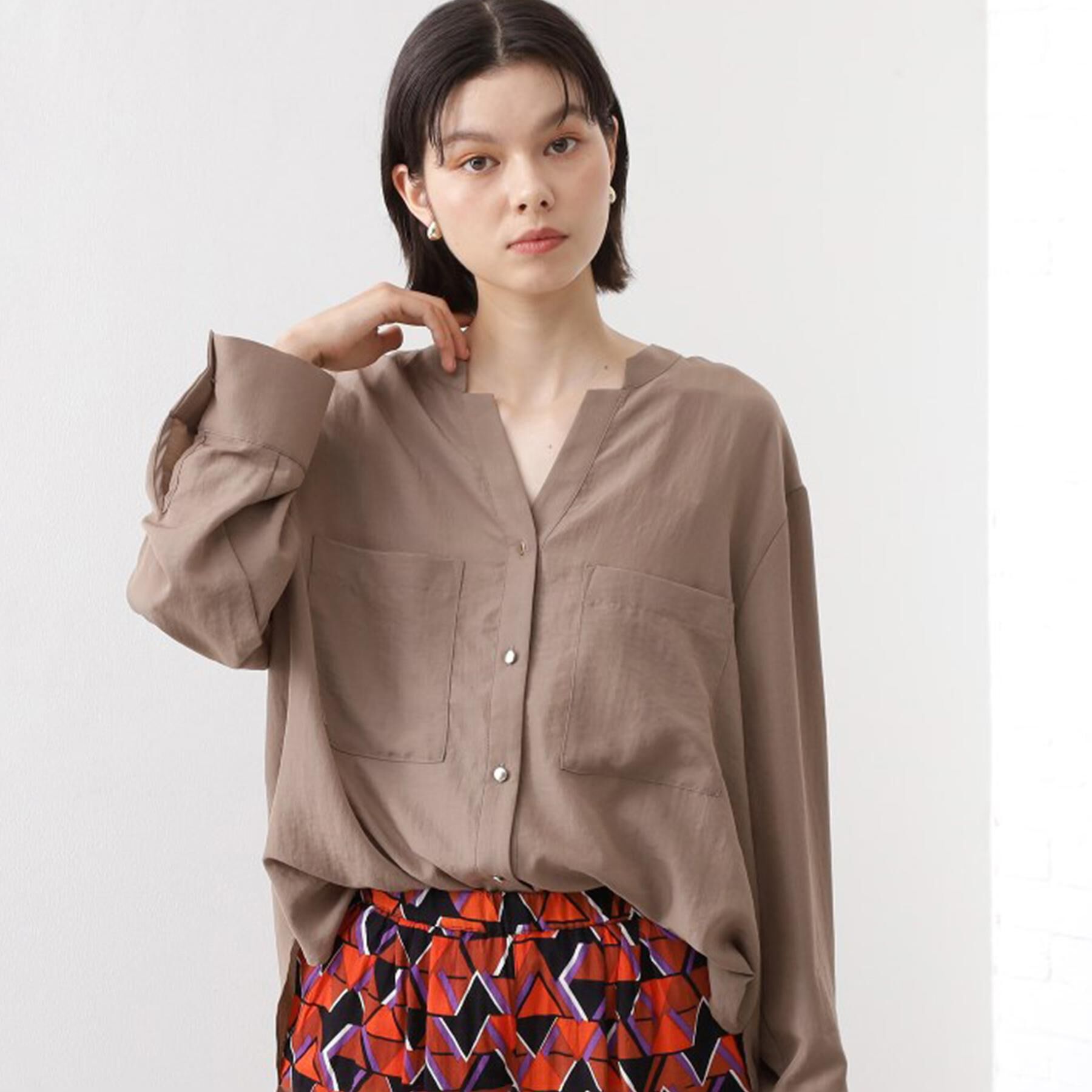 THE SHOP TK「【通勤にもデイリーにも】ダブルポケットスキッパーシャツ/洗濯機OK」|シャツ・ブラウス|