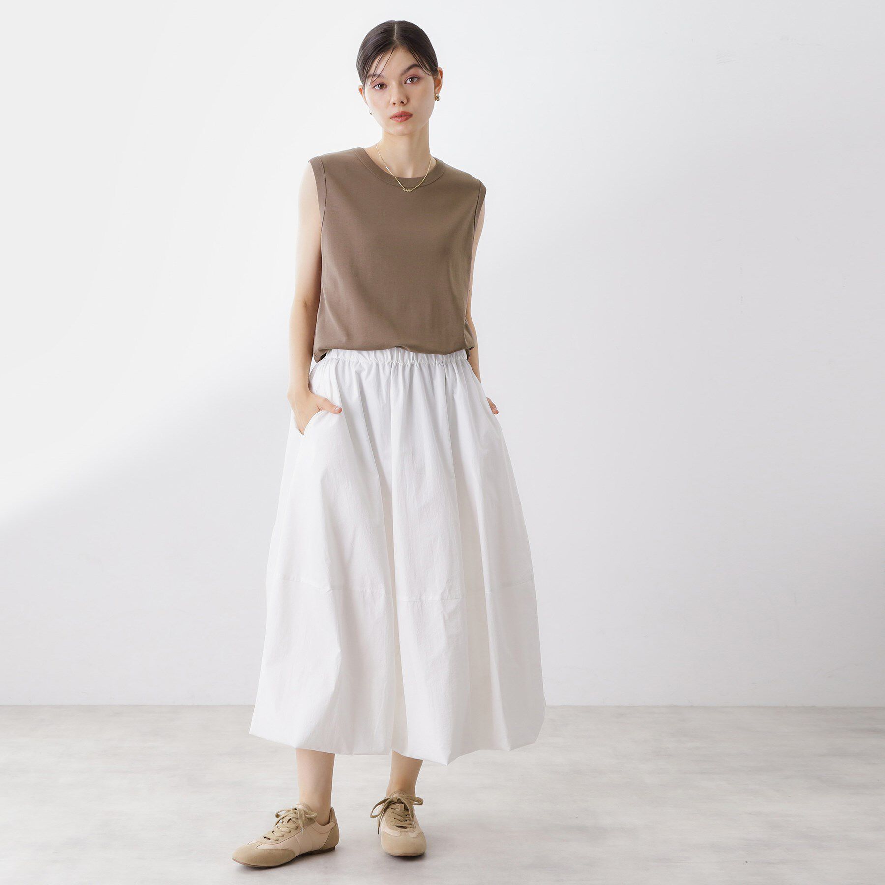 THE SHOP TK「【汗染み防止】ノースリーブTシャツ【洗濯機OK/UVケア】」|キャミソール|