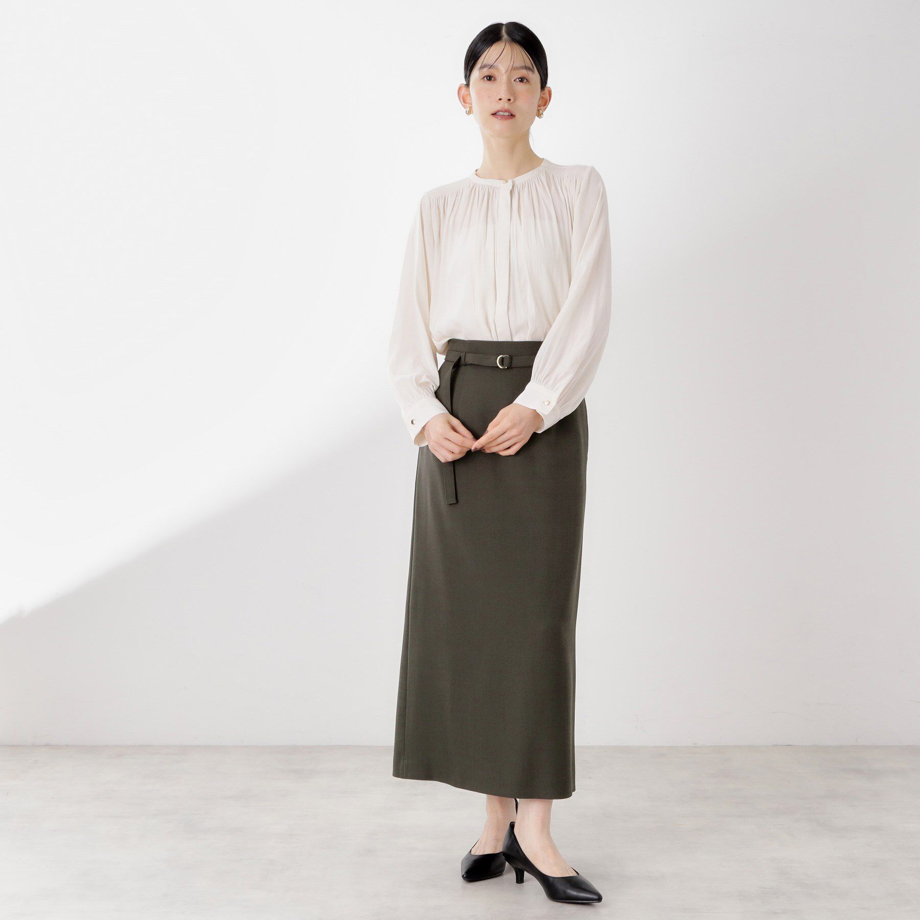 THE SHOP TK「ベルト付ナロースカート【セットアップ可】/CAVIANシリーズ」|スカート|