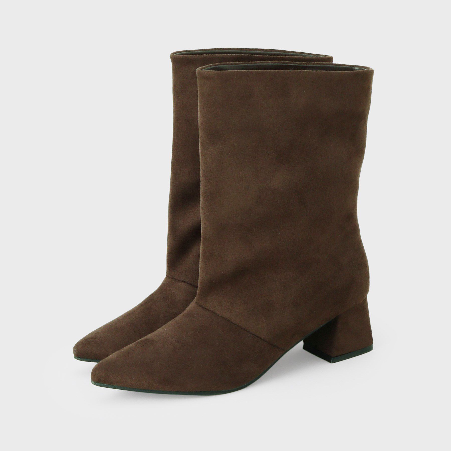 THE SHOP TK「ワイドシャフトフェイクスエードブーツ」|ショートブーツ|ブラウン(443)