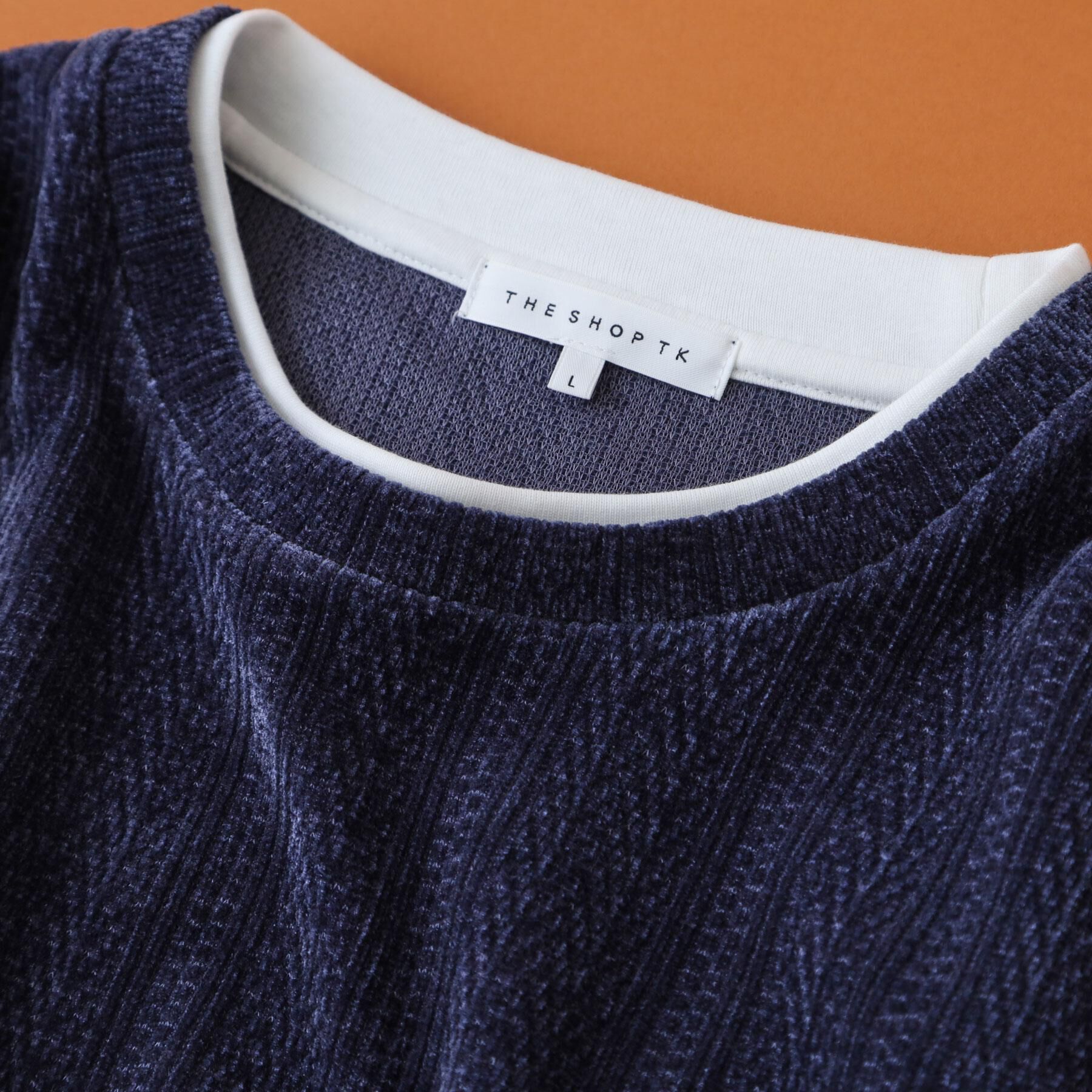 THE SHOP TK「【心地良い、滑らかさ】レイヤード風ケーブル ニットソー 【洗濯機OK】」|Tシャツ・カットソー|