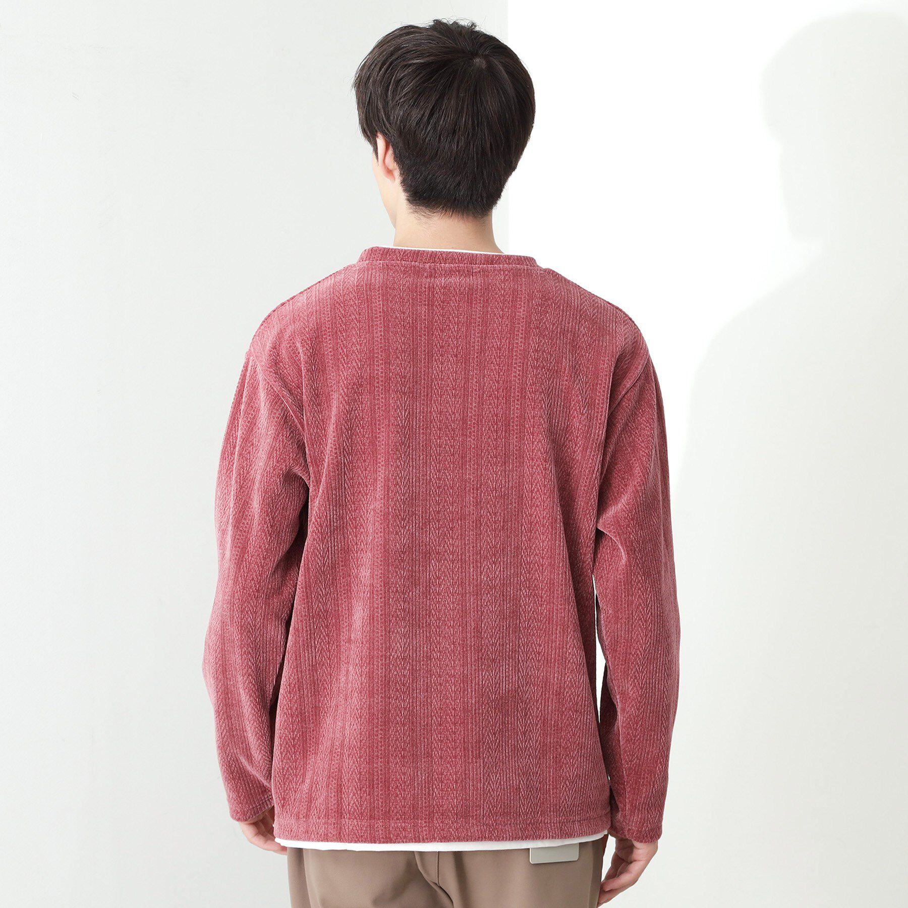 THE SHOP TK「【心地良い、滑らかさ】レイヤード風ケーブル ニットソー 【洗濯機OK】」|Tシャツ・カットソー|