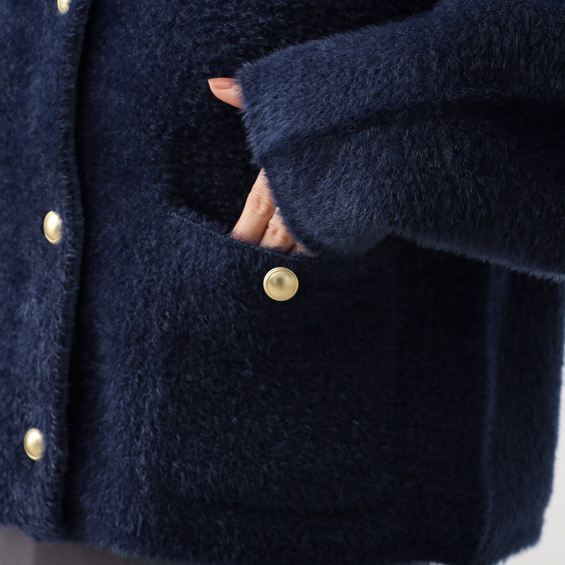 THE SHOP TK「【即戦力】ベロアフェザーカーディガン」|カーディガン|