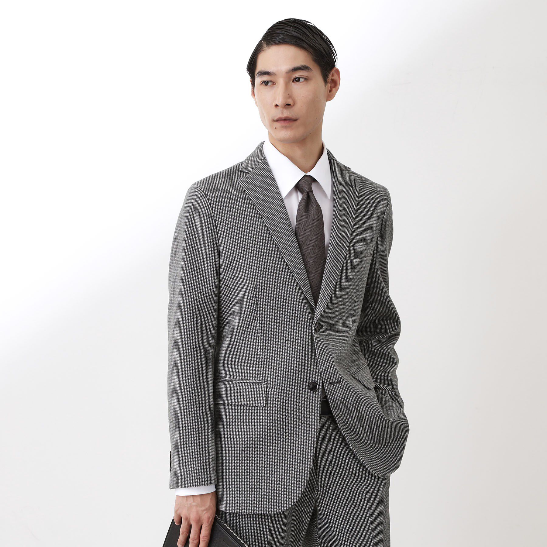 THE SHOP TK「ツイードライクジャージジャケット【セットアップ可／洗濯機OK】」|テーラードジャケット|グレー(212)