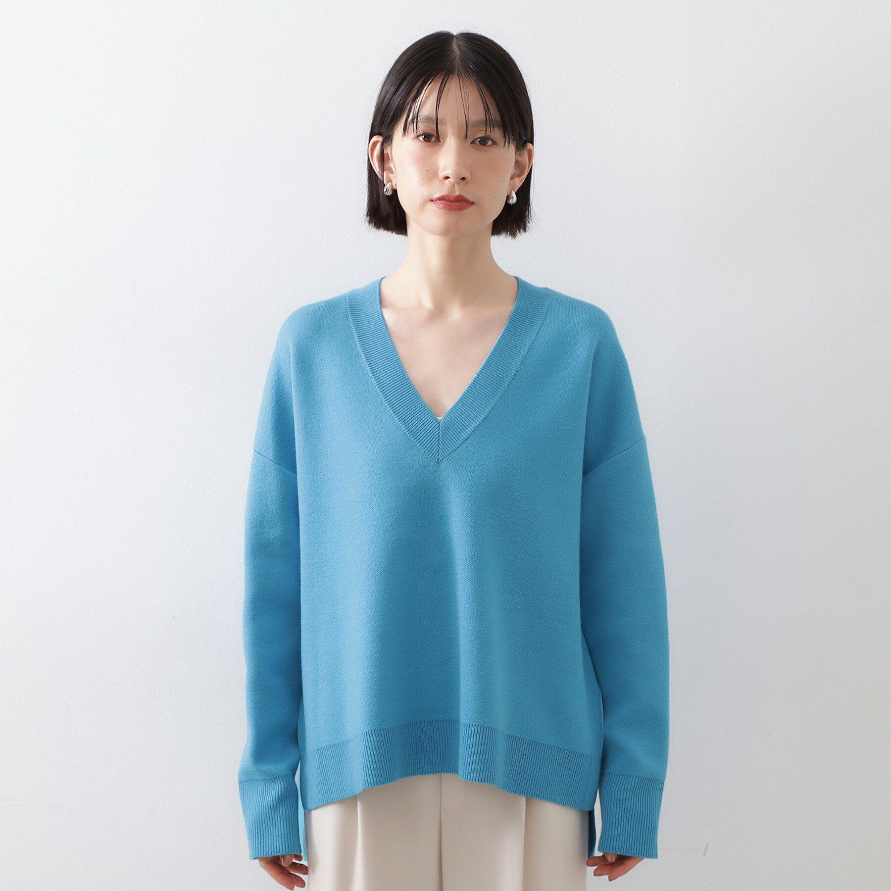 THE SHOP TK「【体型カバー】ゆったり サイドスリットニット」|ニット・セーター|