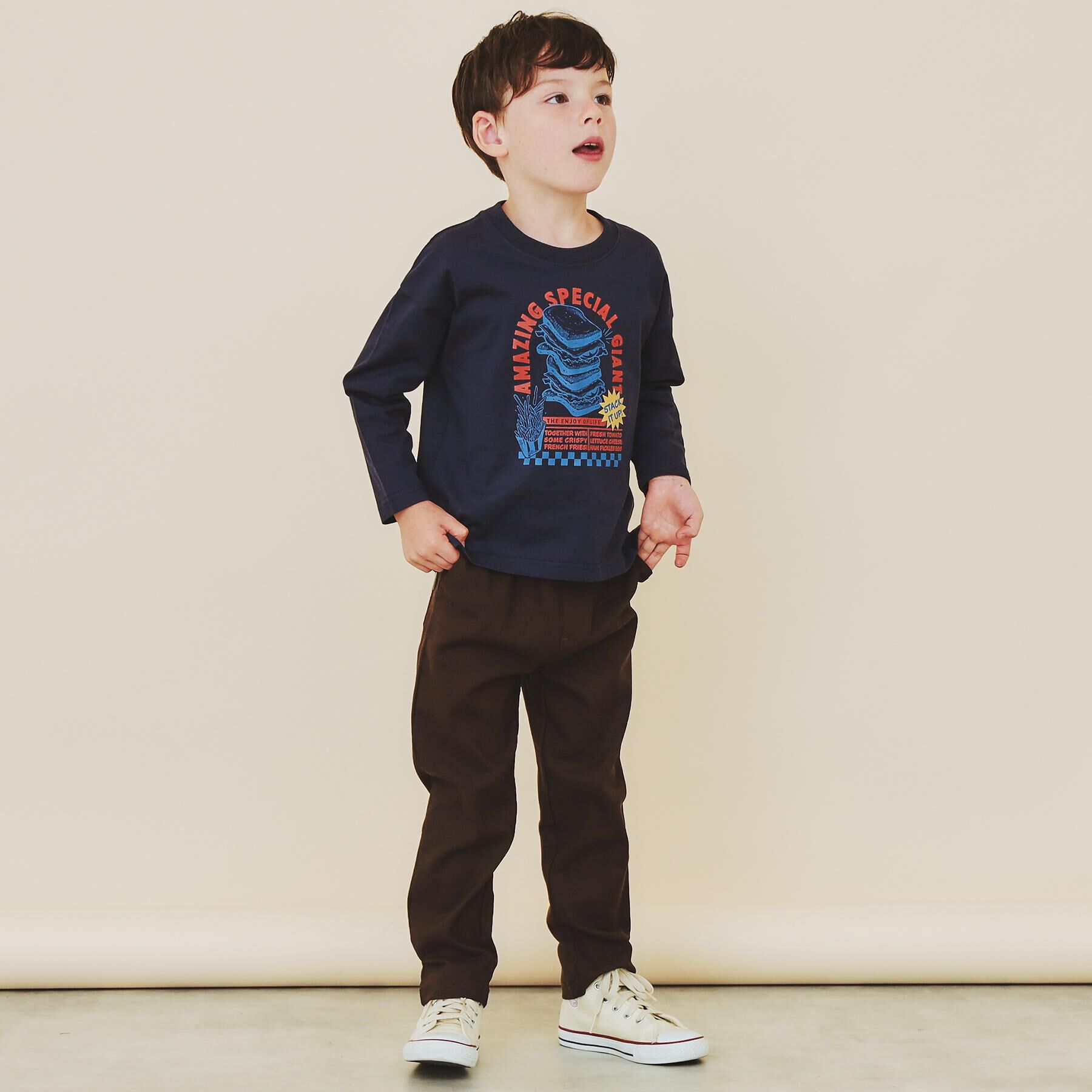 THE SHOP TK「【110-160】プリント長袖Tシャツ」|Tシャツ・カットソー|