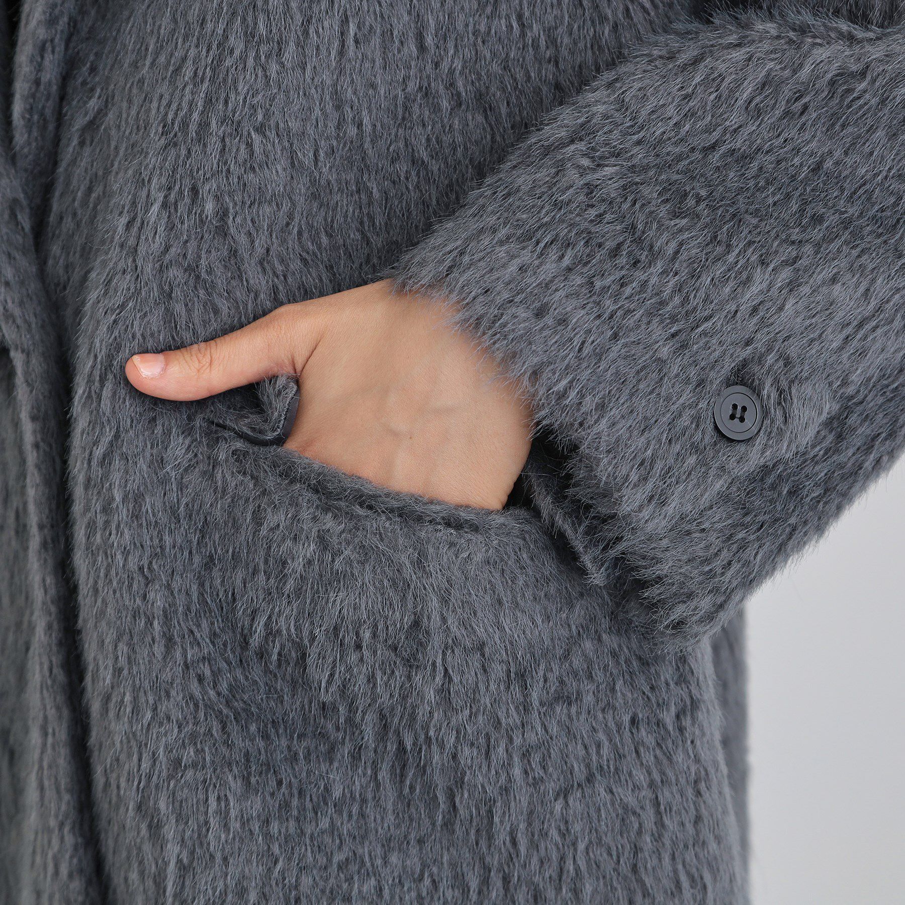 THE SHOP TK「纏うだけで大人上品 シャギーチェスターハーフコート」|チェスターコート|