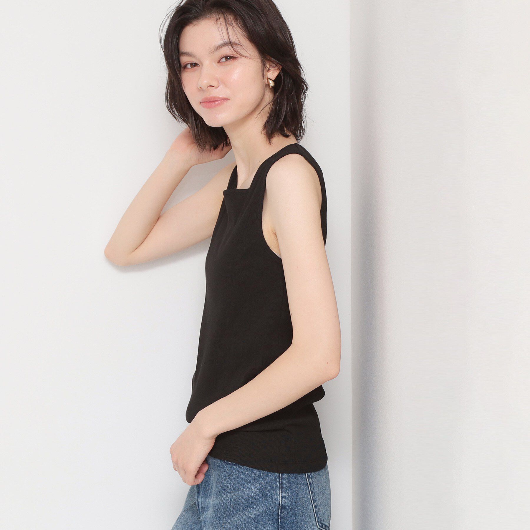 THE SHOP TK「【前後2WAY】スクエアネックテレコタンク」|キャミソール|