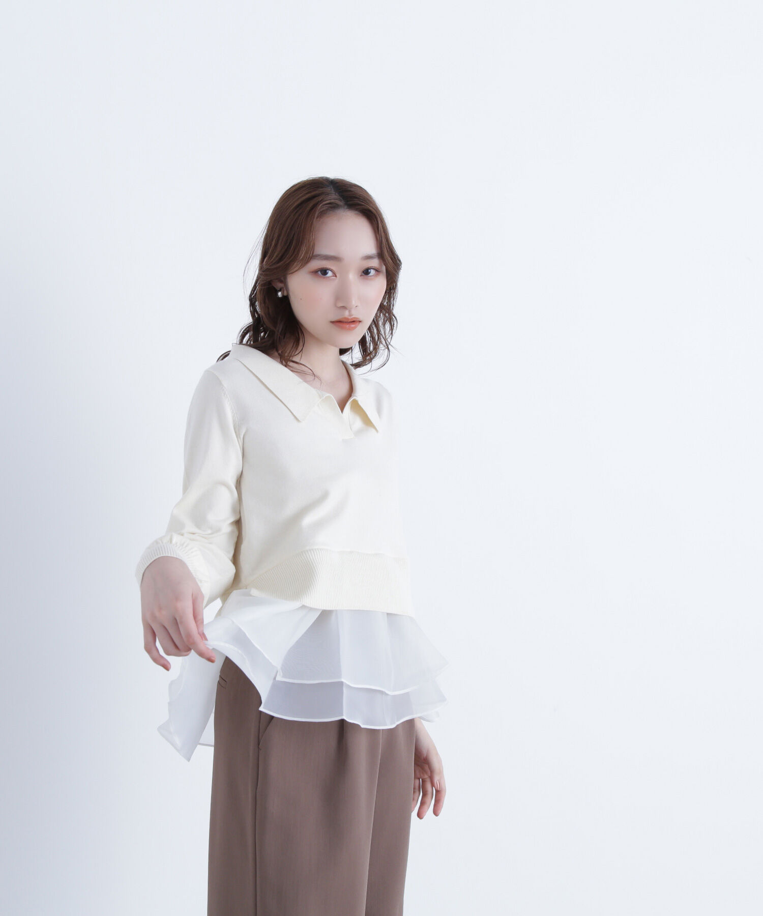  「オーガンドッキングスキッパーニット」|ニット・セーター|