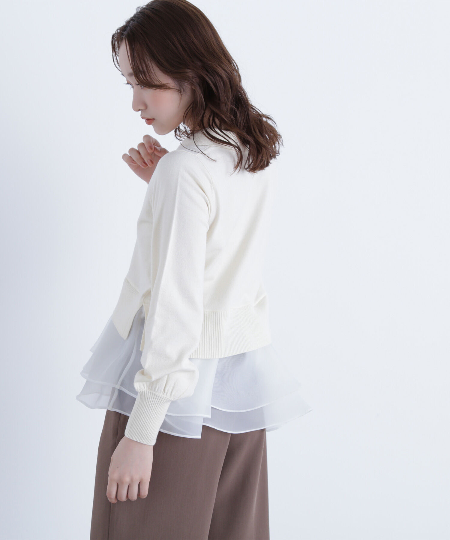  「オーガンドッキングスキッパーニット」|ニット・セーター|